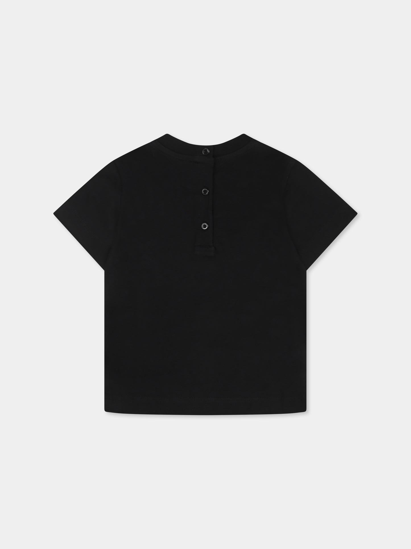 T-shirt nera per neonata con logo,Balmain Kids,BU8621 Z0082 930OR