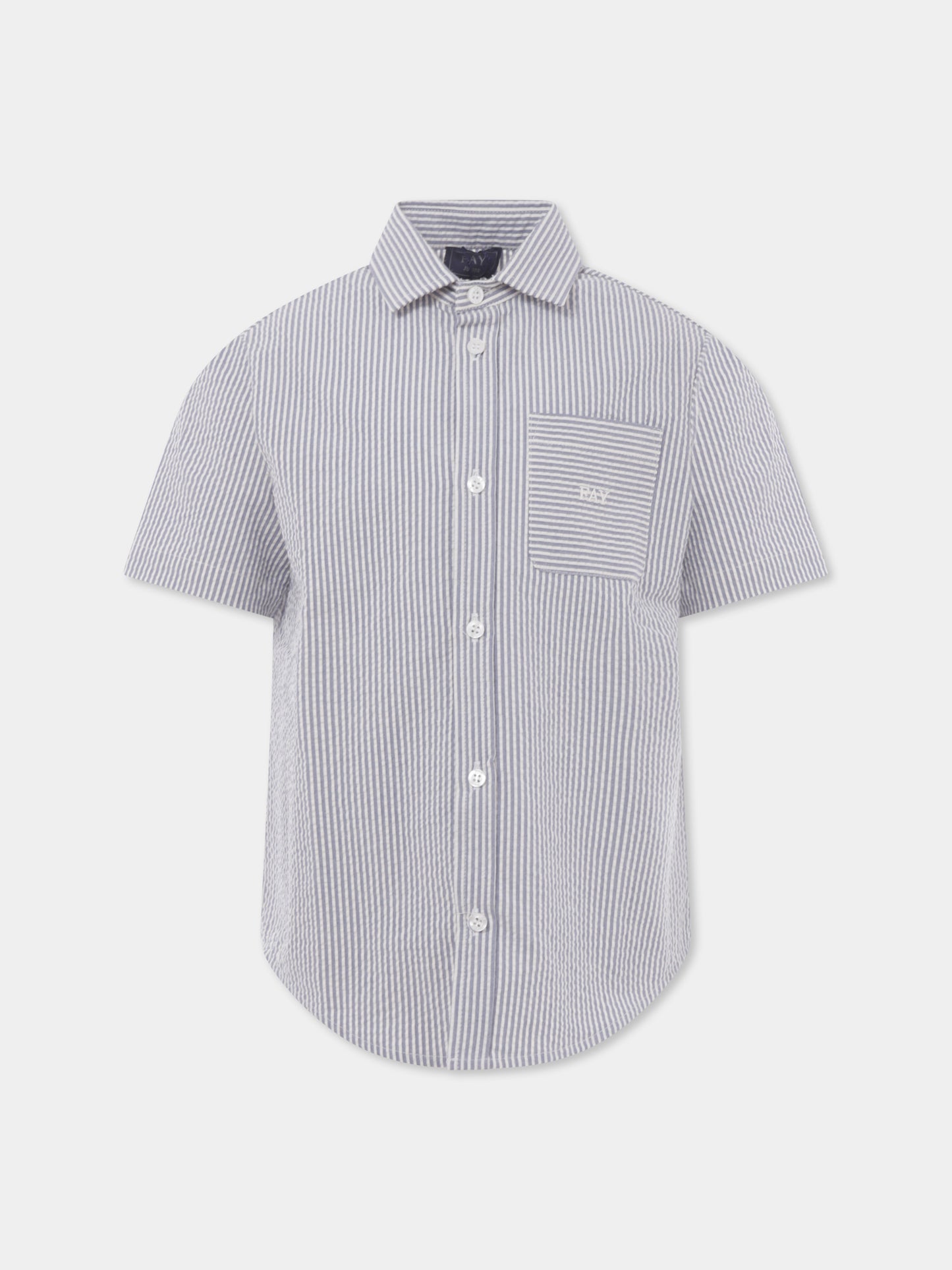 Camicia celeste per bambino con logo,Fay Kids,FU5P31 G0133 626AV