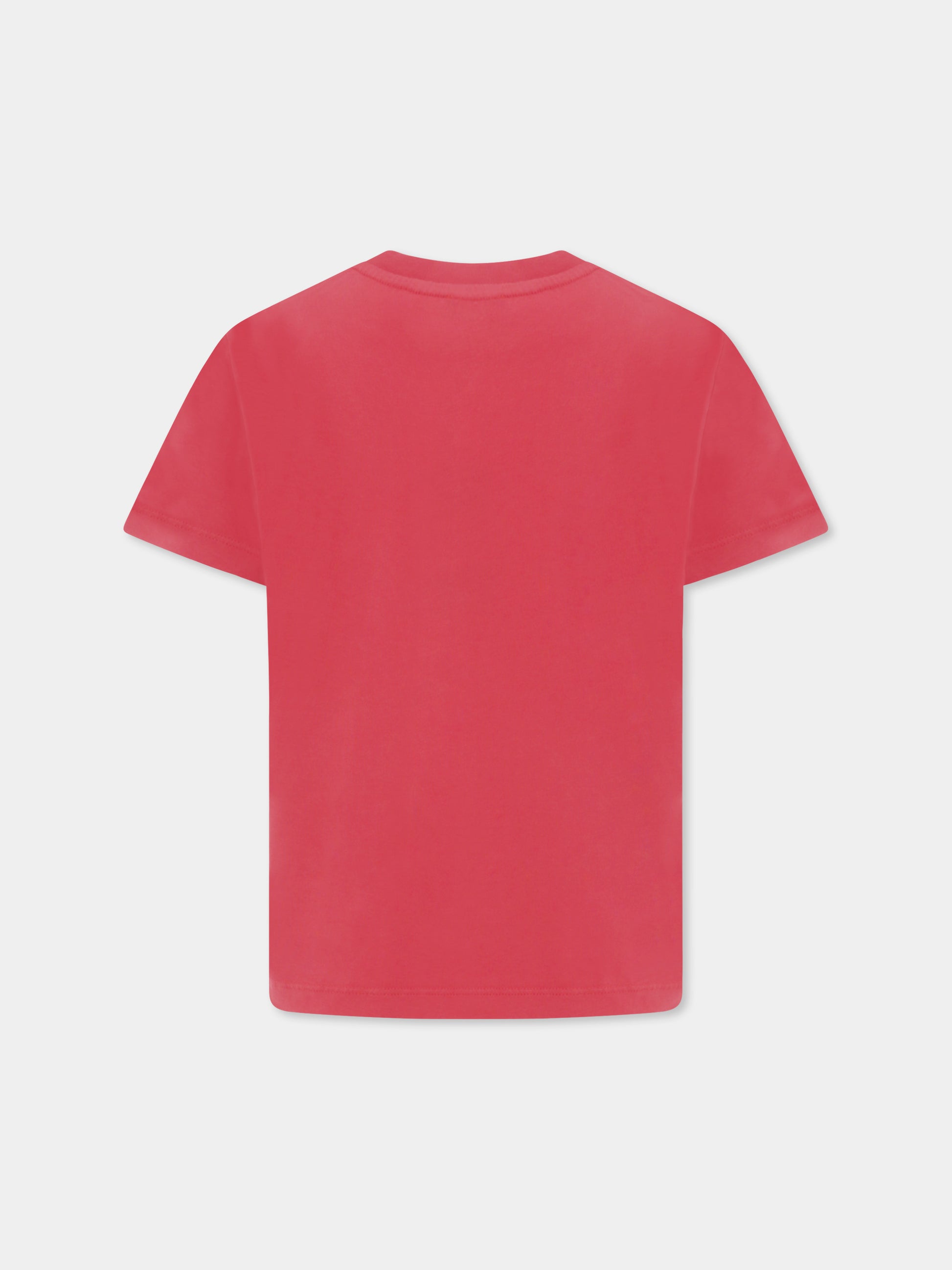 T-shirt rossa per bambino con logo,Fay Kids,FU8P41 Z2129 449