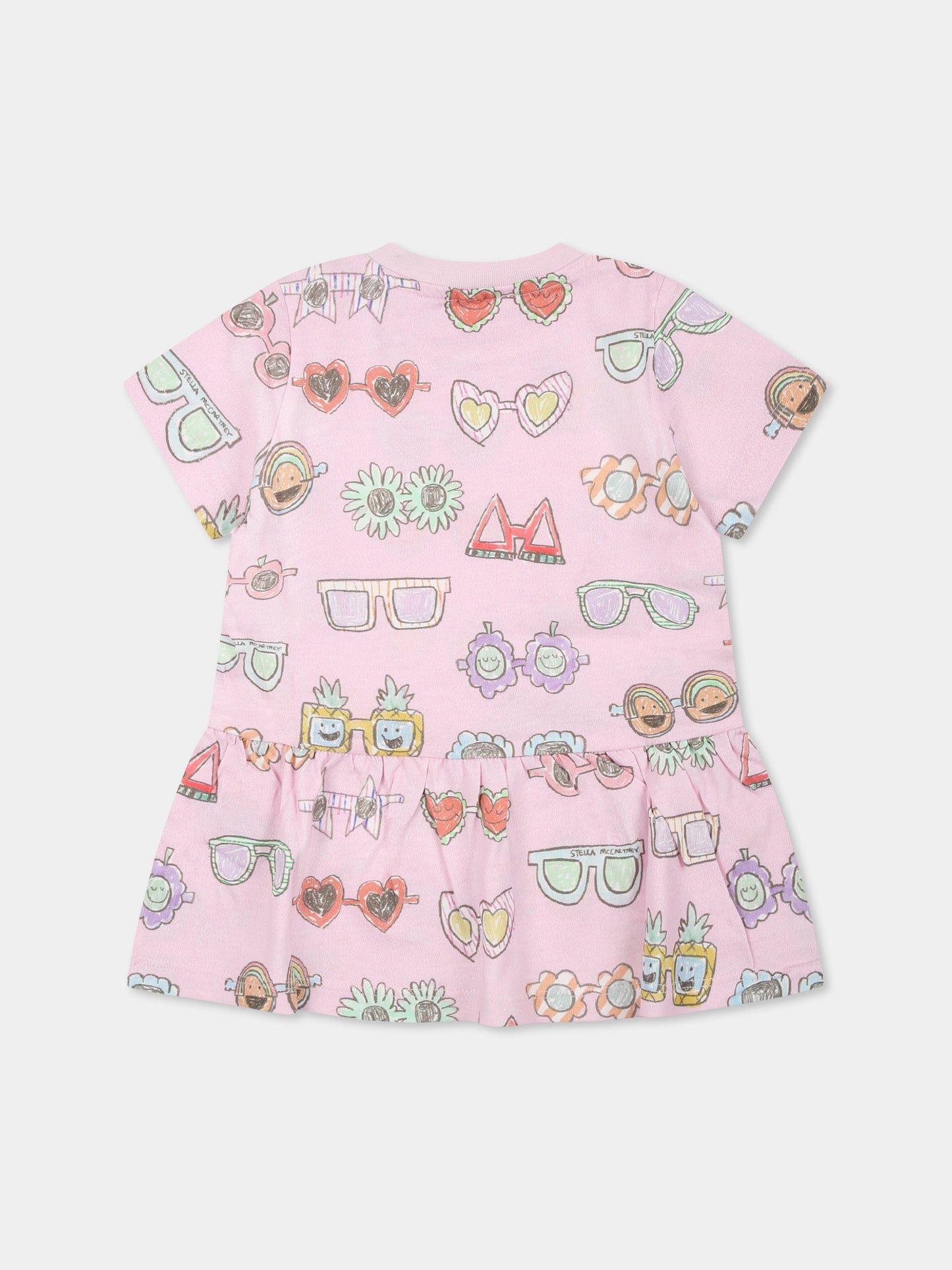 Vestito lilla per neonata con occhiali da sole all over,Stella Mccartney Kids,TU1061 Z1804 50HMC
