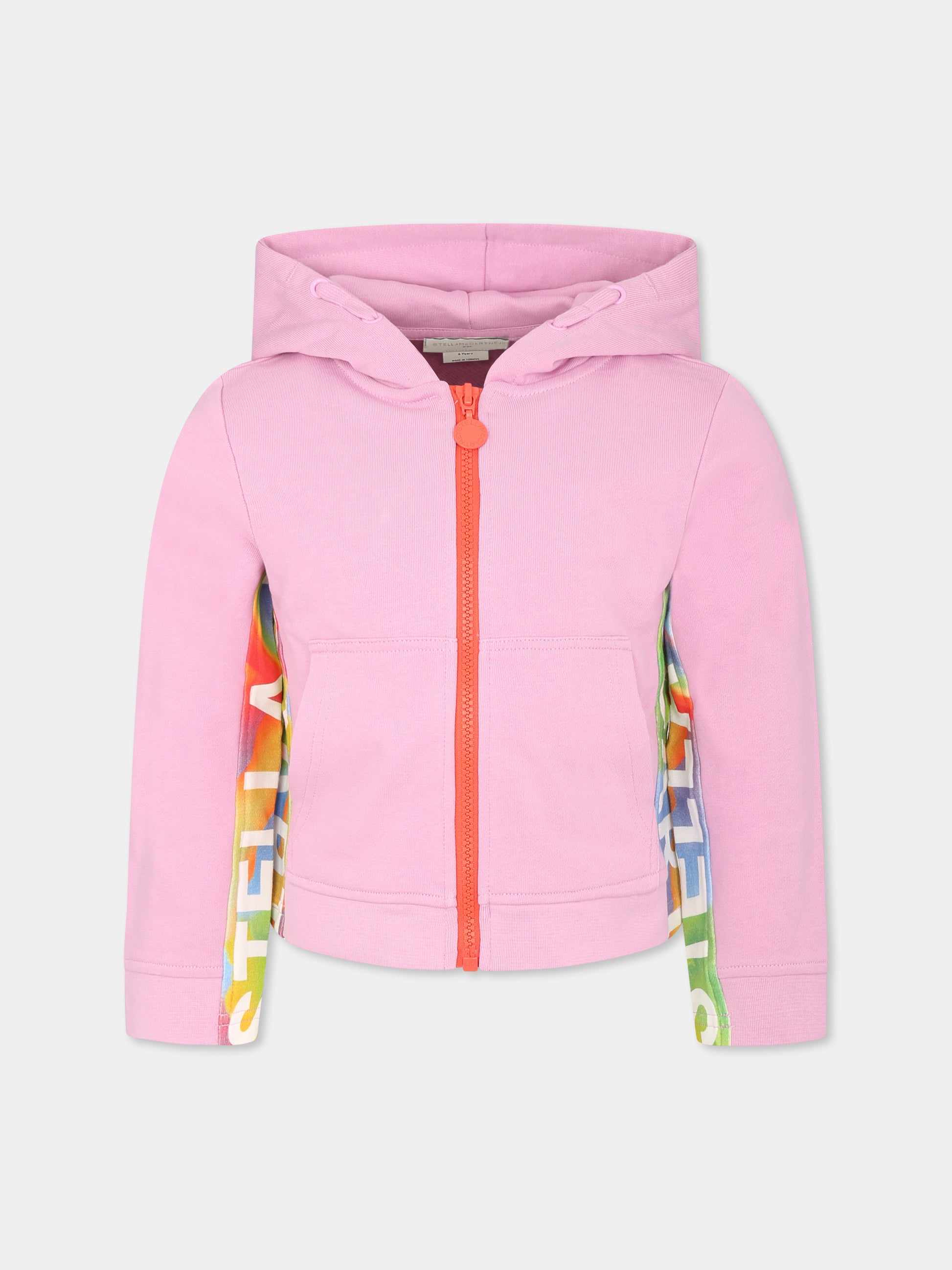 Felpa rosa per bambina con logo,Stella Mccartney Kids,TU4A80 Z0499 50G