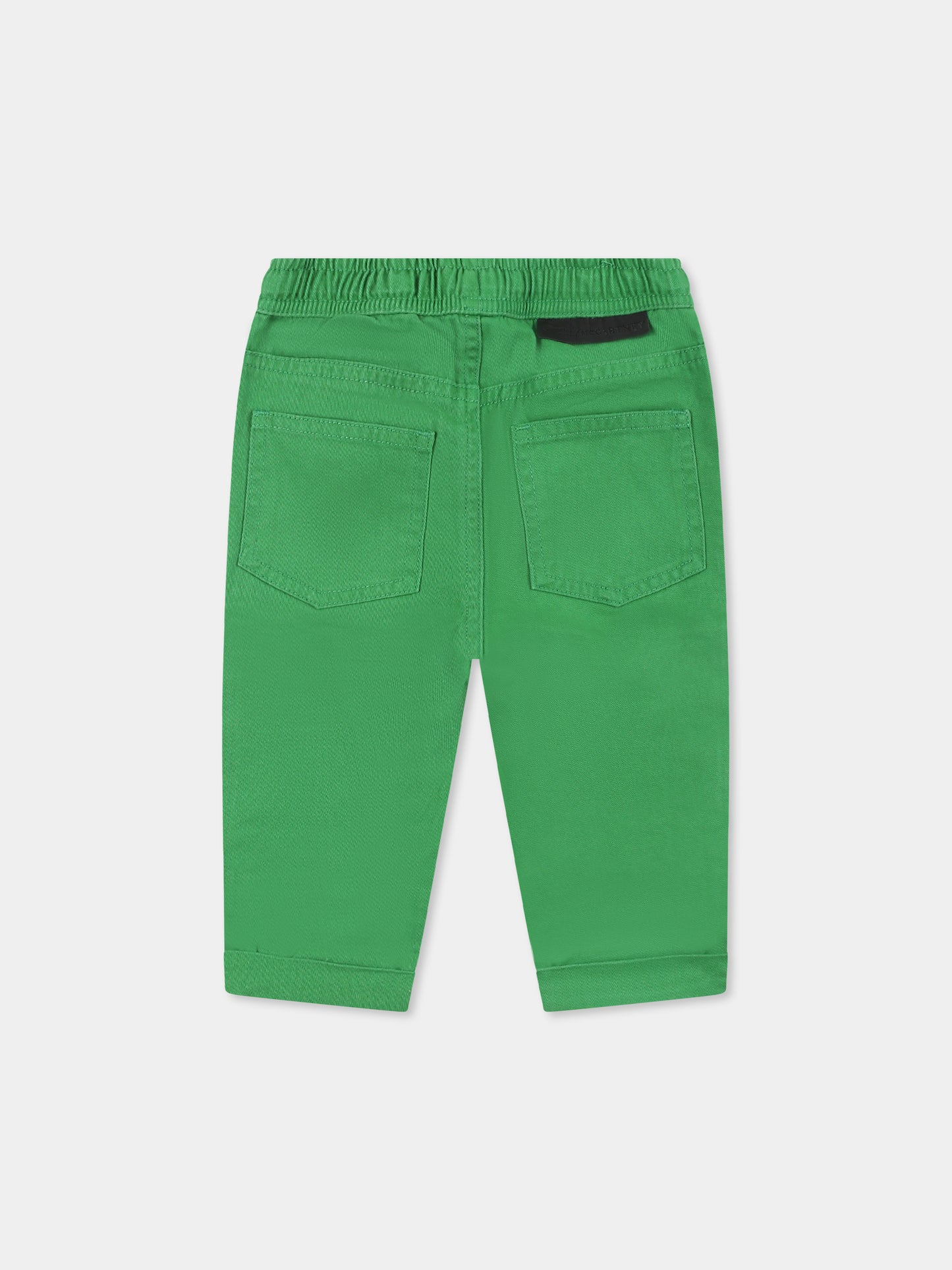 Pantaloni verdi per neonato con logo,Stella Mccartney Kids,TU6680 Z0628 712