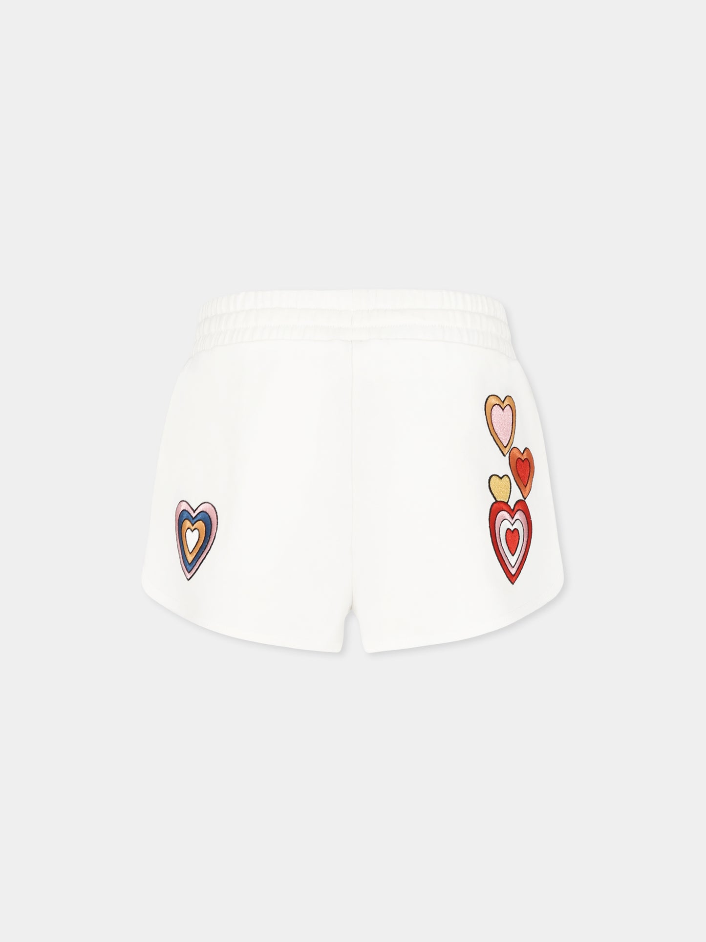 Shorts bianchi per bambina con cuori,Stella Mccartney Kids,TU6G09 Z0499 101