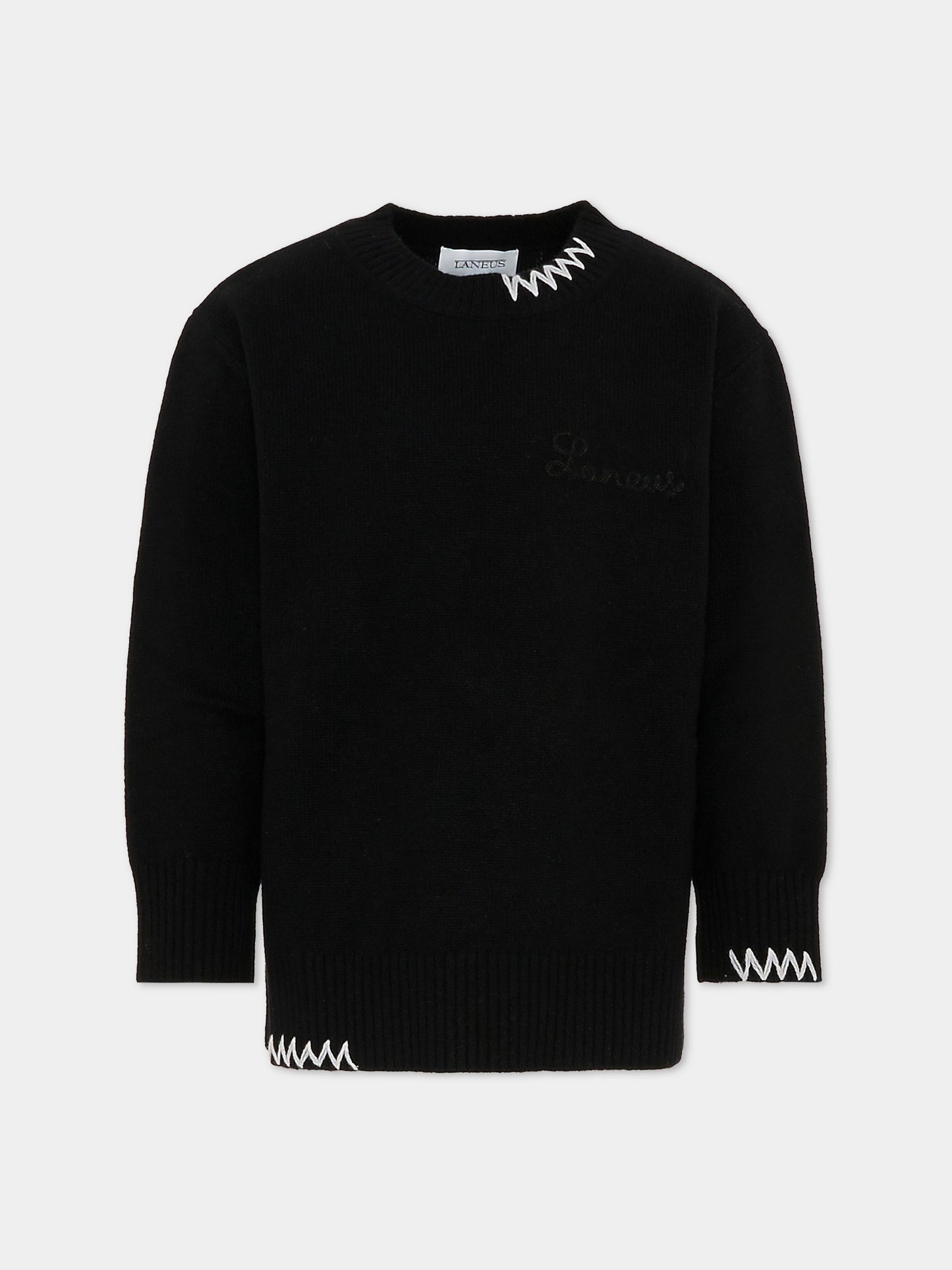 Maglione nero per bambini con logo,Laneus,F5LKJUJP033 110