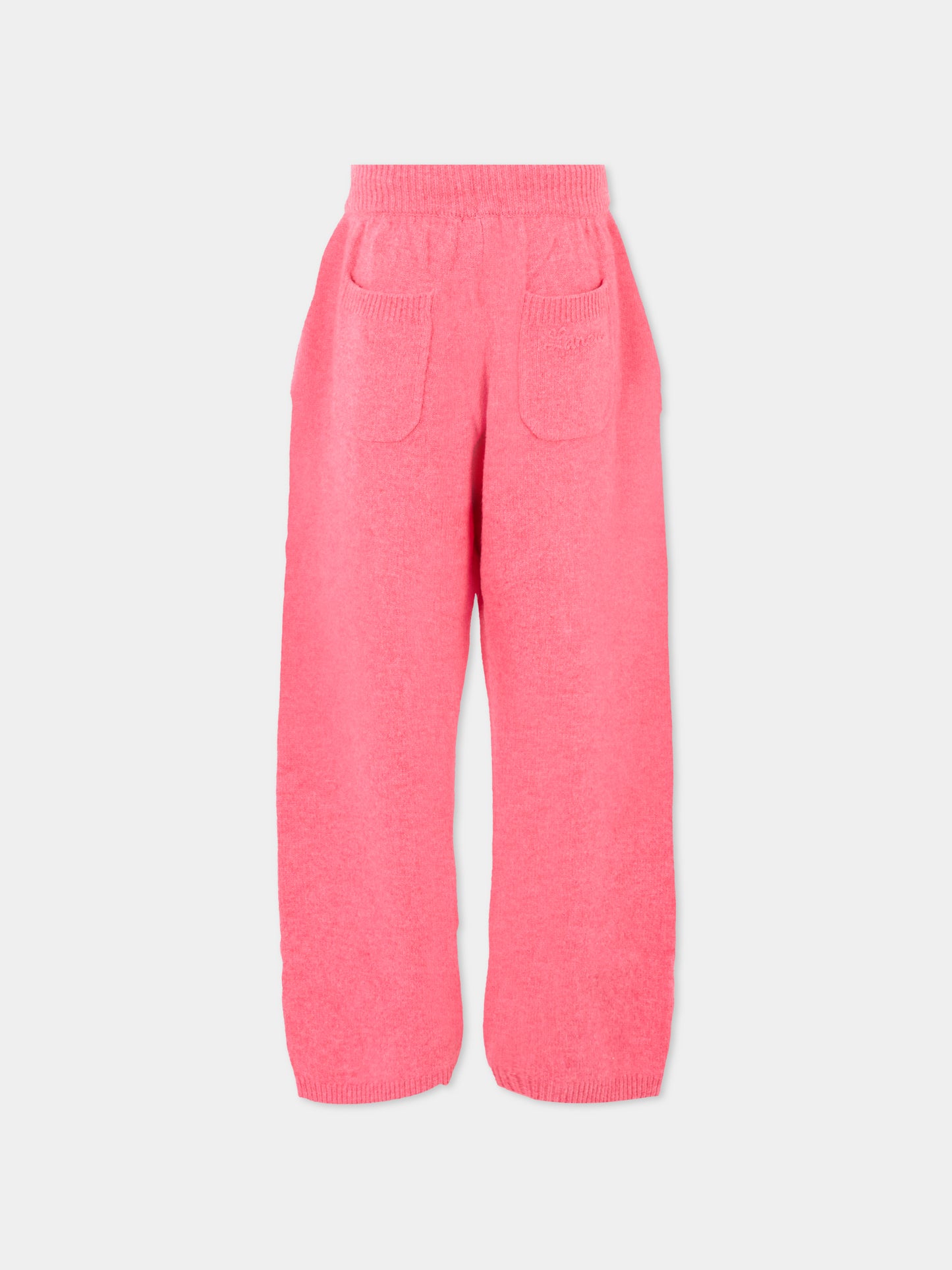 Pantaloni rosa per bambina con logo,Laneus,F5LKJUKT079 045