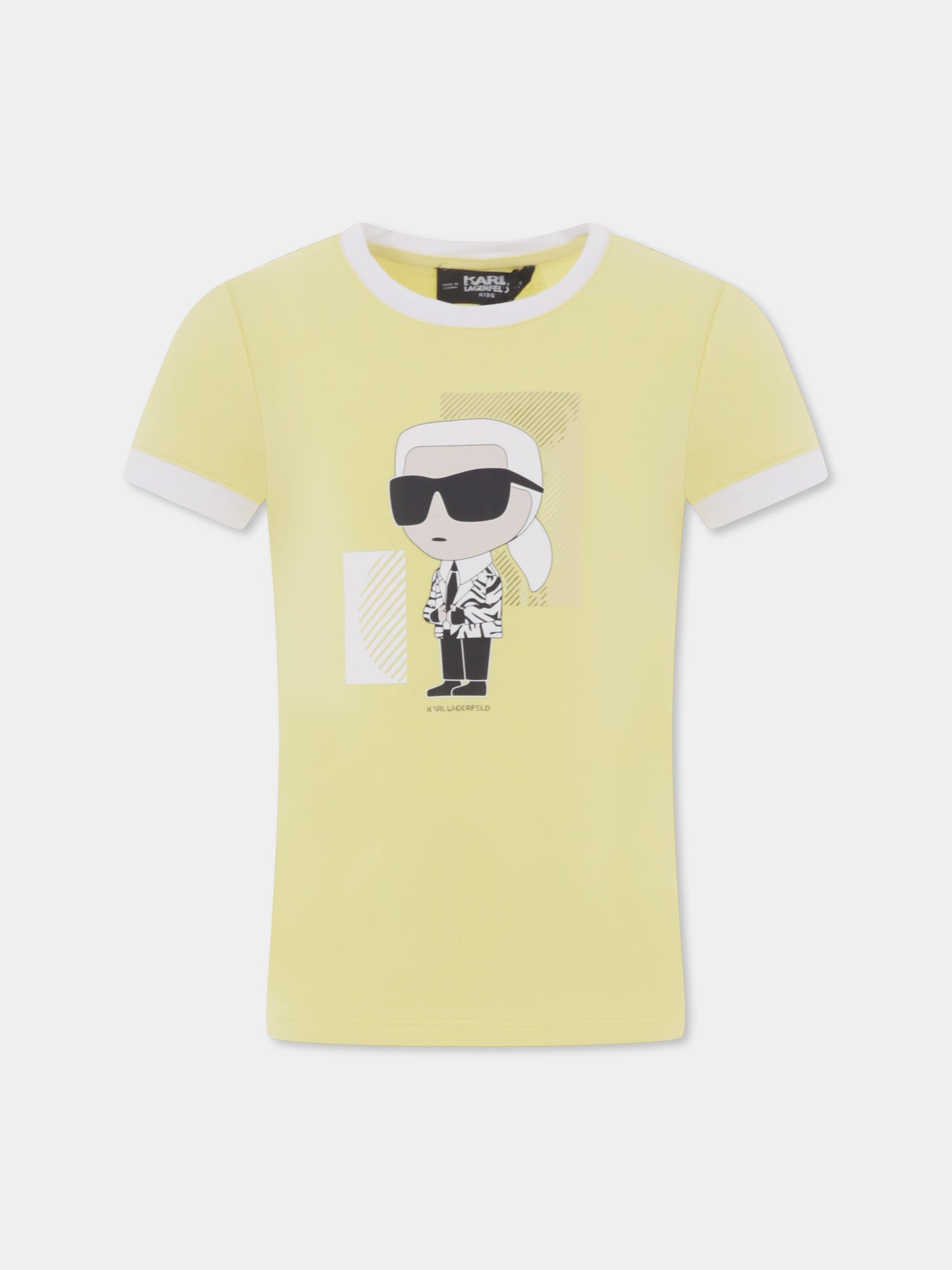 Yellow t-shirt for girl with Karl Lagerfeld