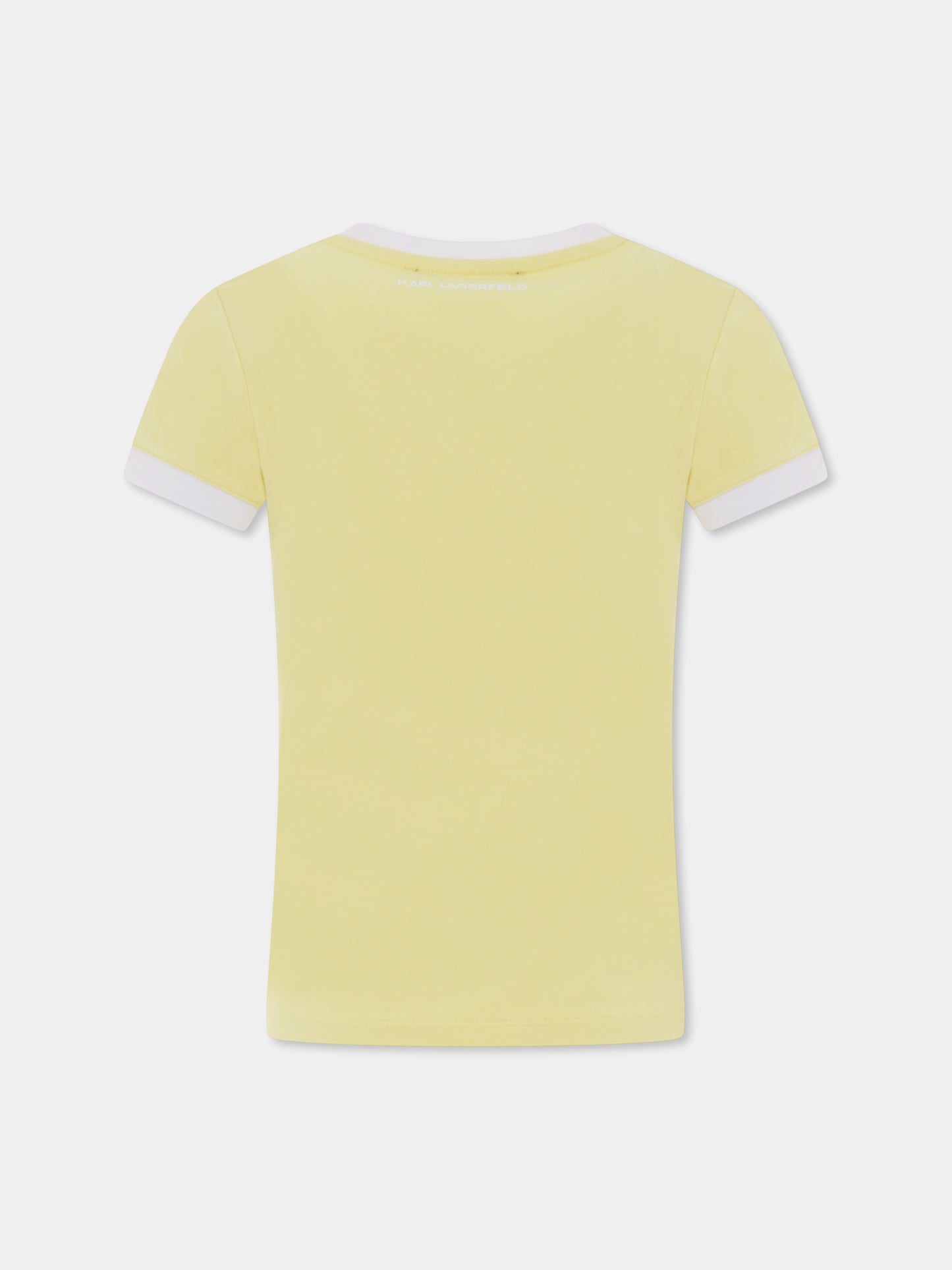 Yellow t-shirt for girl with Karl Lagerfeld