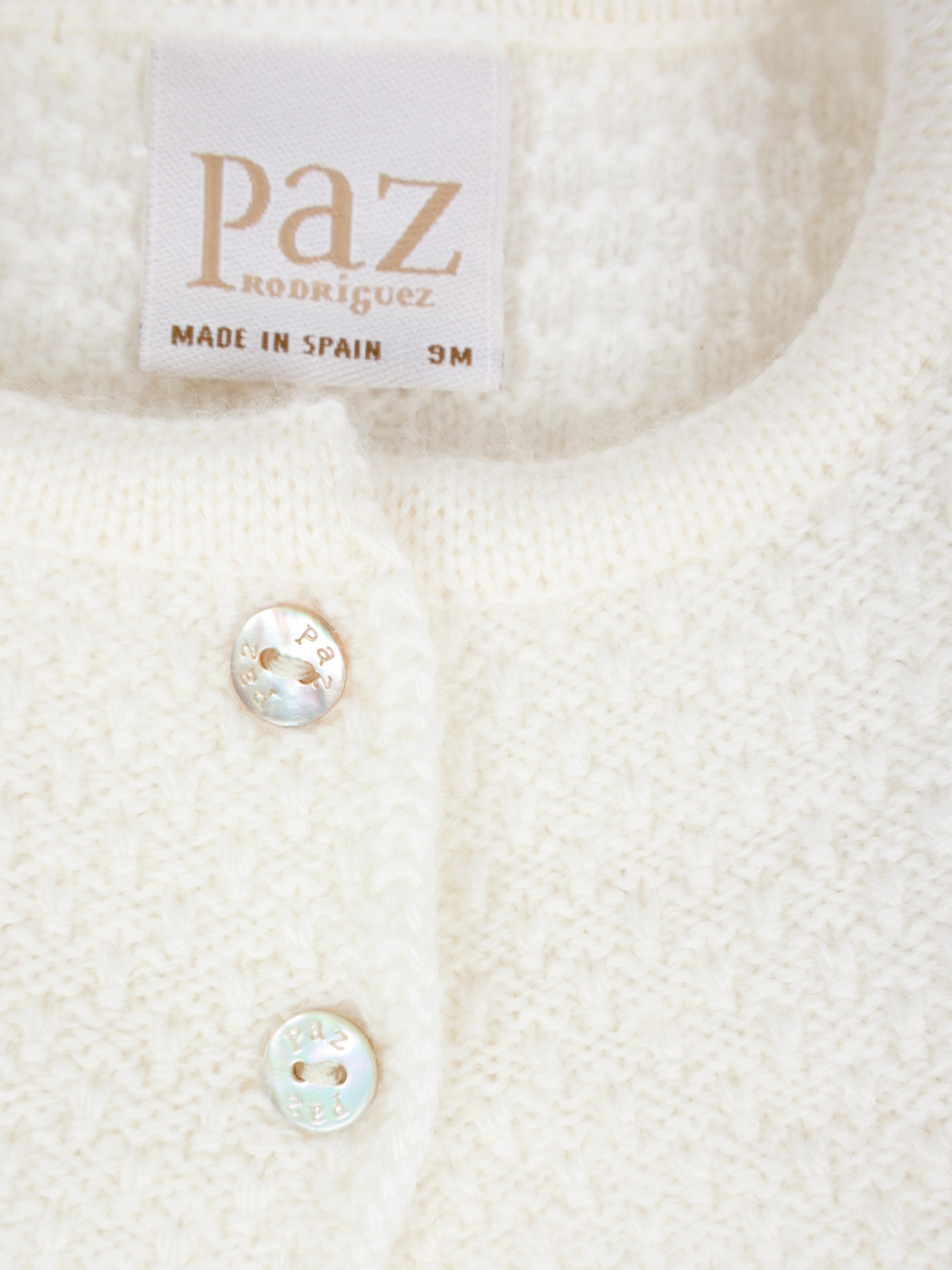 Cardigan avorio per neonata,Paz Rodríguez,001 112837 60 H07