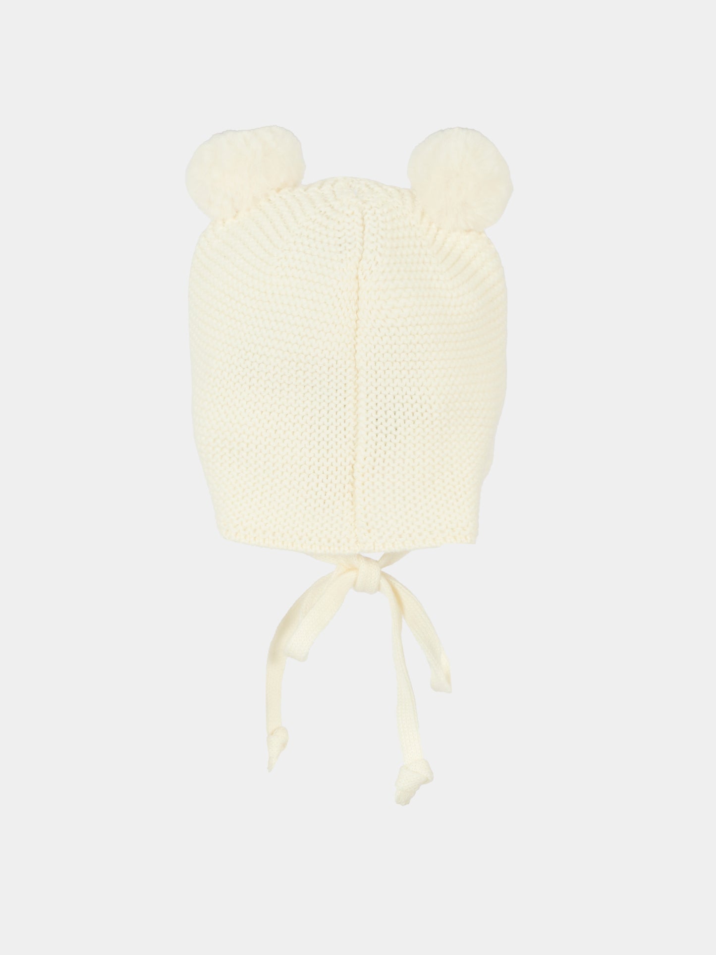 Berretto avorio per neonata con pompon,Paz Rodríguez,040 121187 60 H94