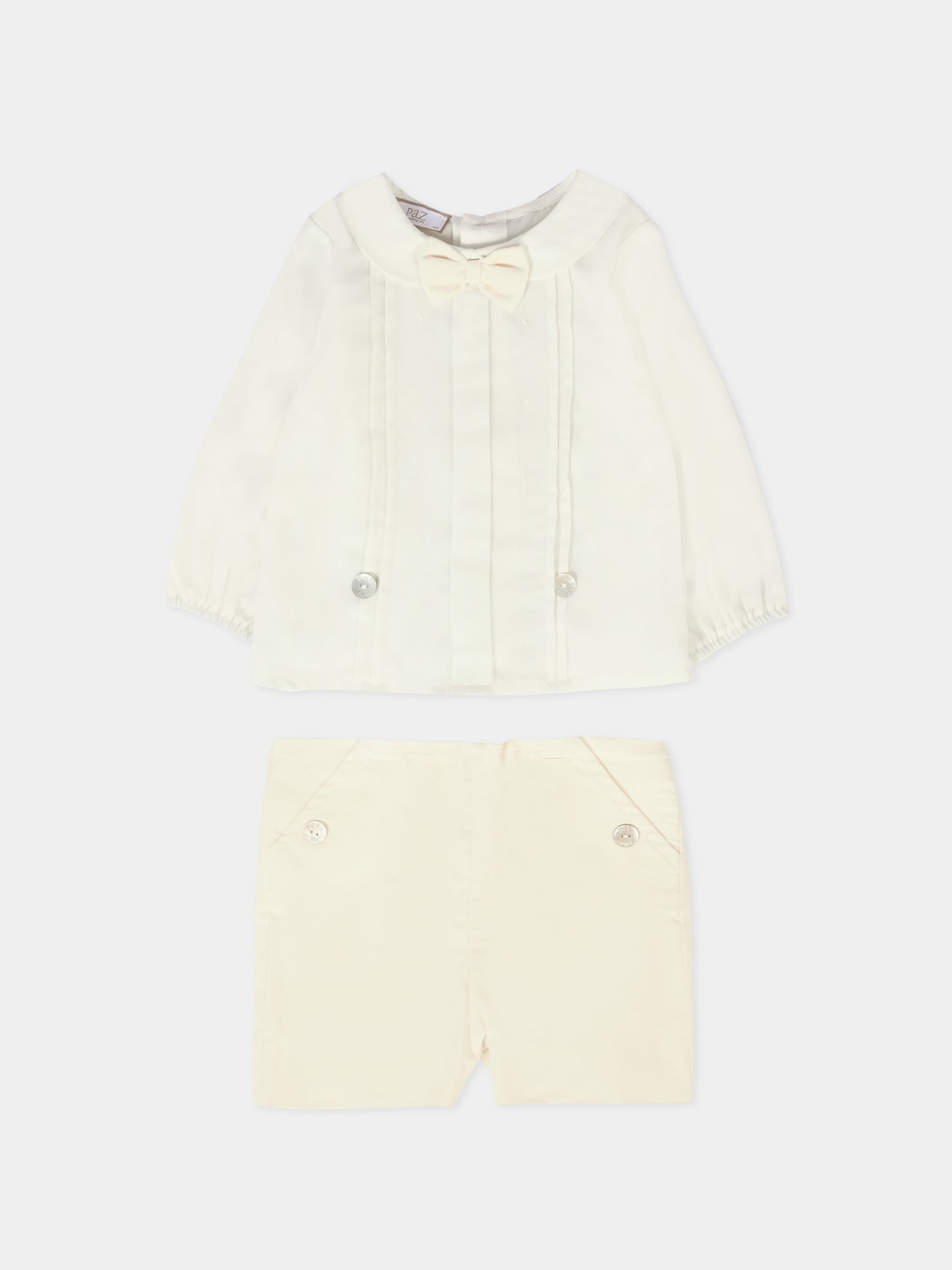 Completo avorio per neonato con papillon,Paz Rodríguez,106C 152844 60 T721