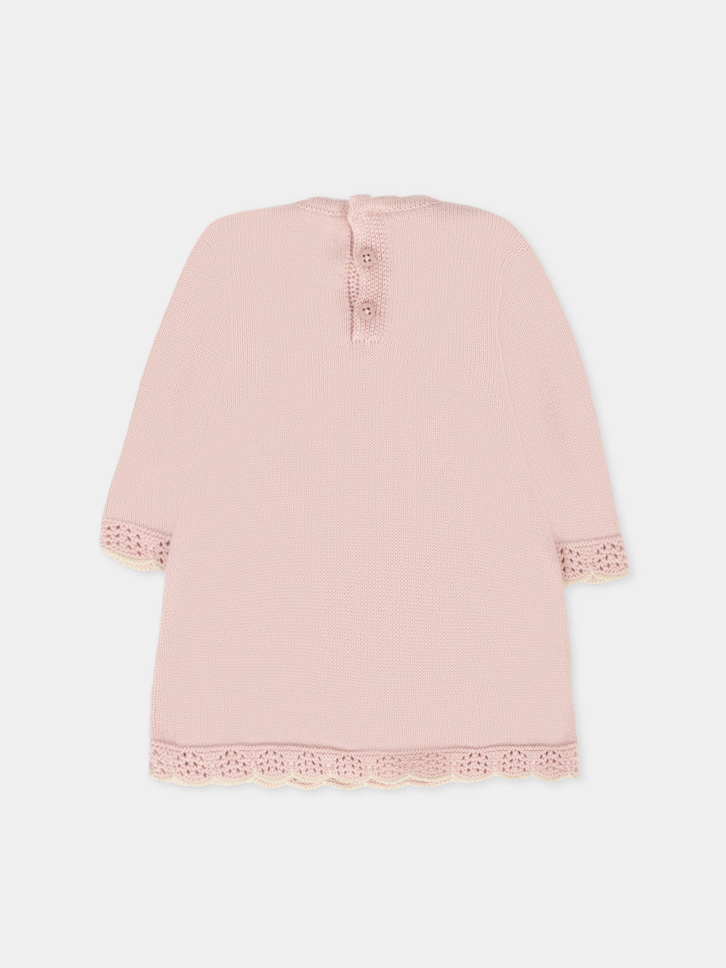 Vestito rosa per neonata con fiocco,Paz Rodríguez,004 123112 3273 H94