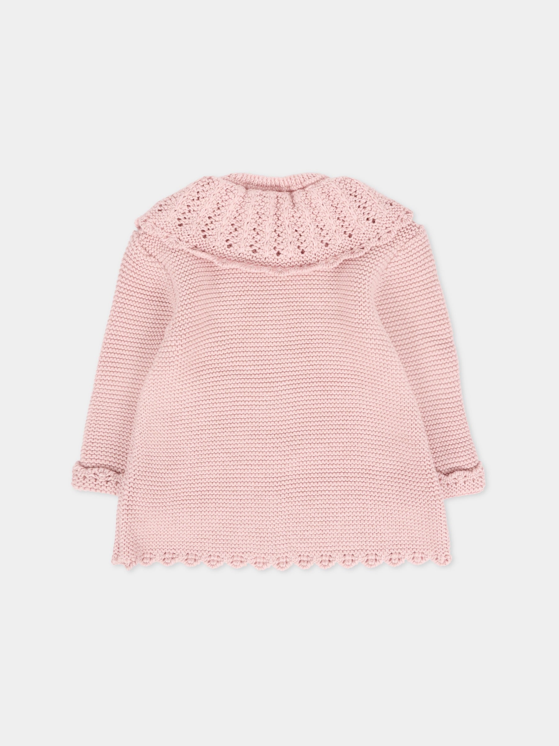 Cappotto rosa per neonata con logo,Paz Rodríguez,009 123100 32 H94