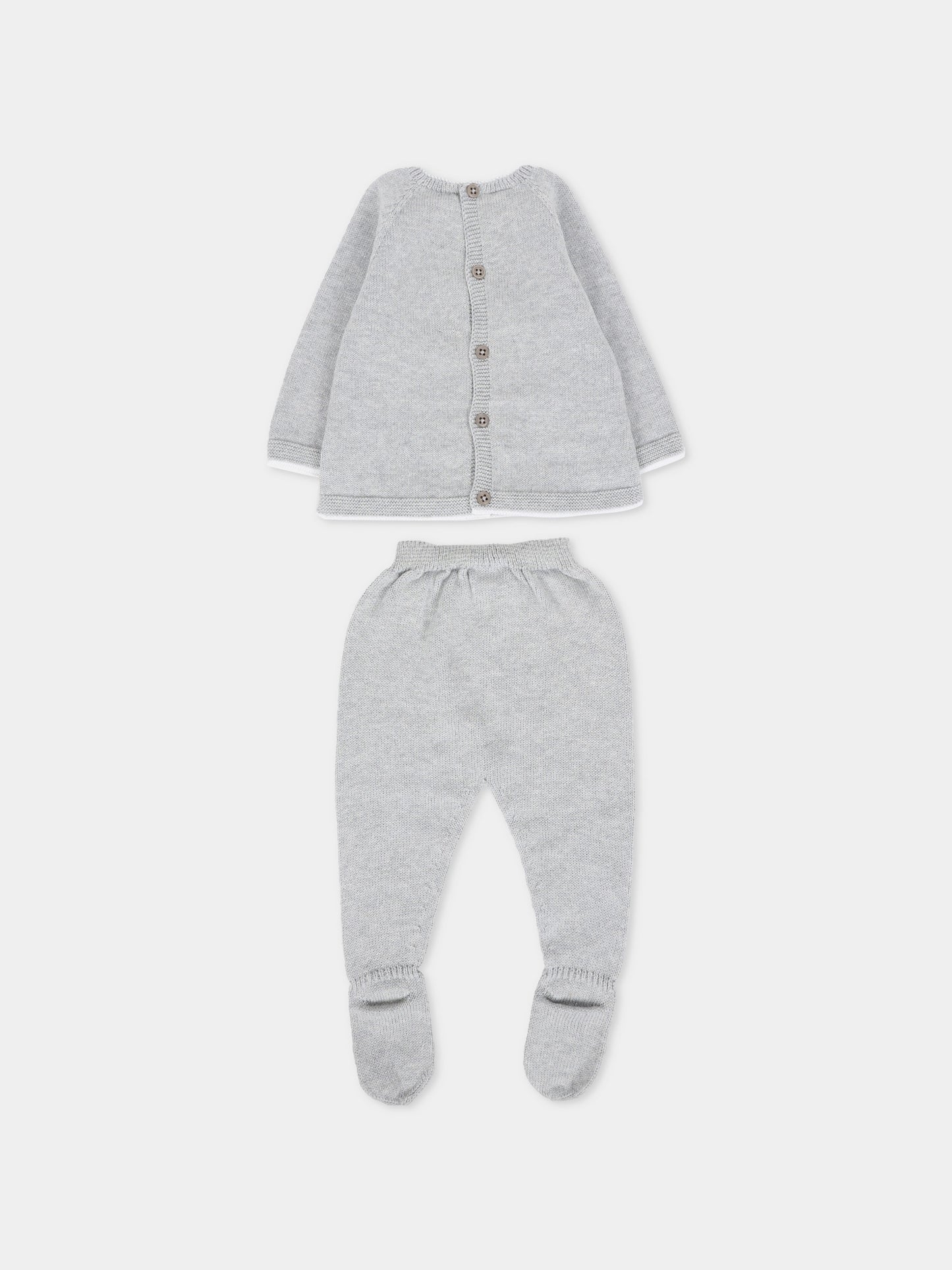 Completo nascita grigio per neonati con logo,Paz Rodríguez,303 122787 9001 H94