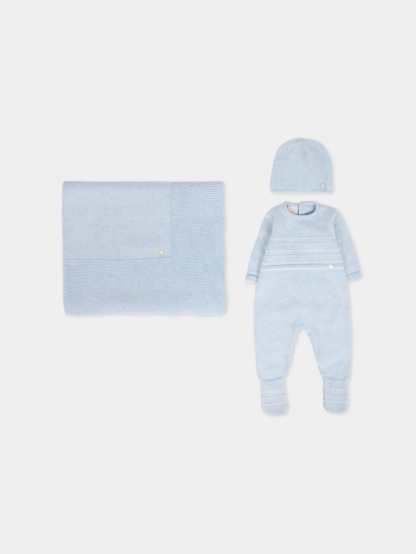 Set tutina celeste per neonato con logo,Paz Rodríguez,105 122789 8060 H94