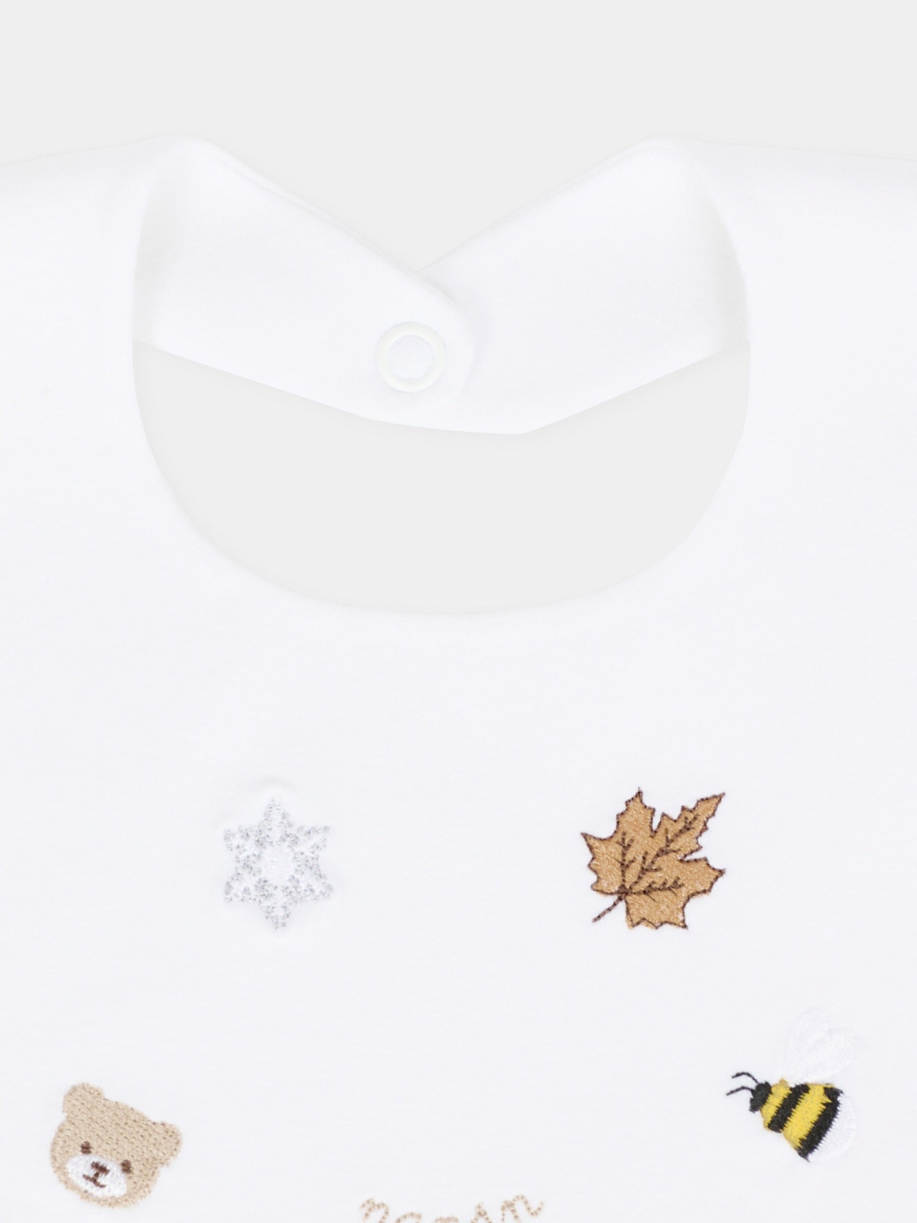 Bavaglino bianco per neonati con ape,Nanán,I25006B