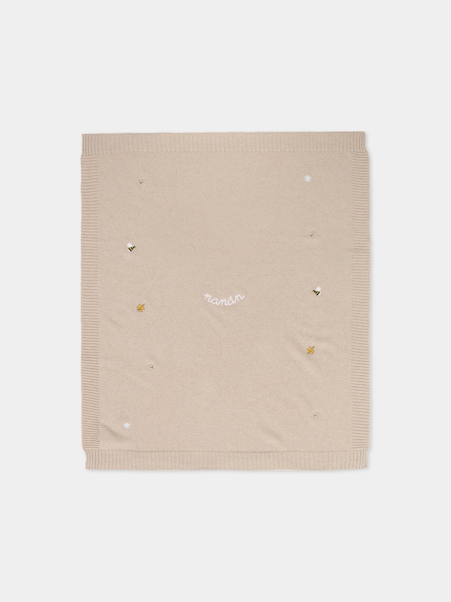 Coperta beige per neonati con ape,Nanán,I25012BE