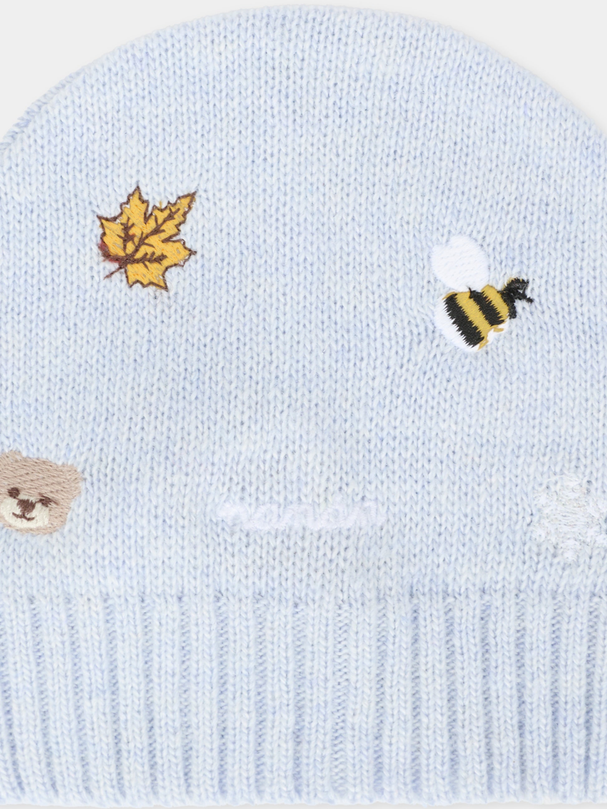 Cappello celeste per neonato con ape,Nanán,I25014A