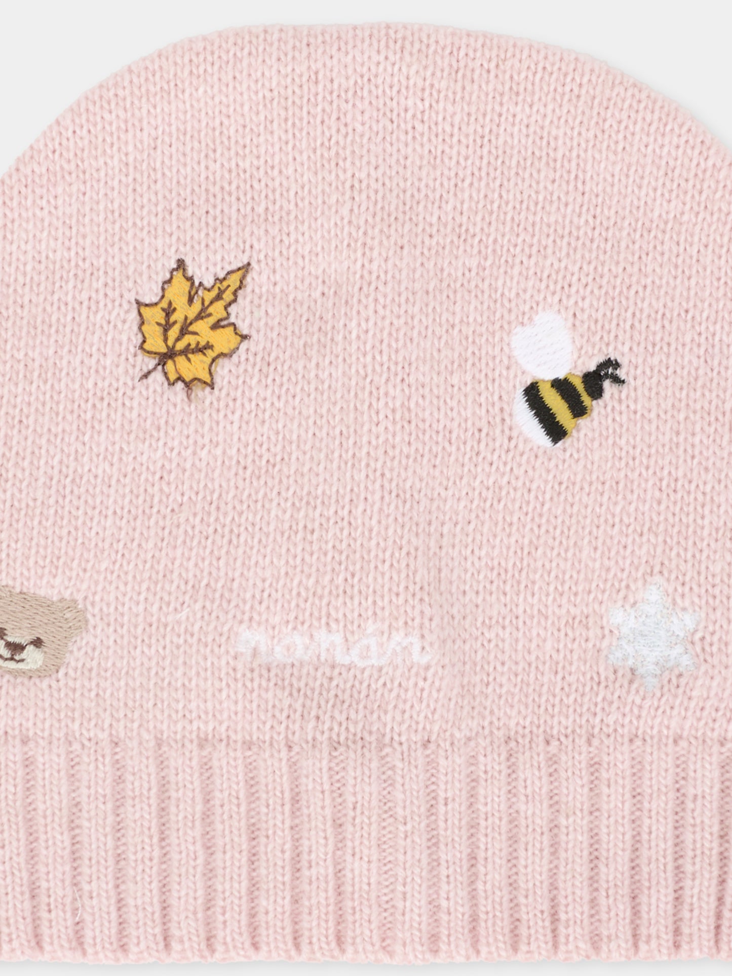 Berretto rosa  per neonata con ape,Nanán,I25014R