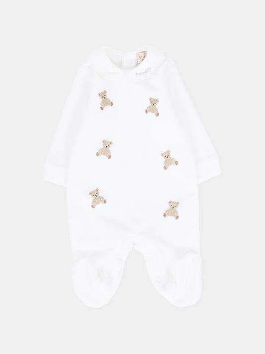 Tutina bianca per neonati con orsetti,Nanán,I25015B