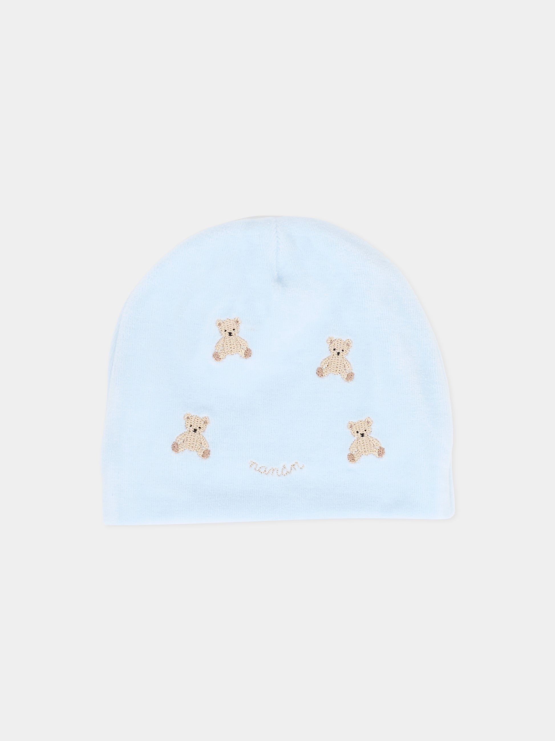 Cappello celeste per neonato con orsetti,Nanán,I25018A
