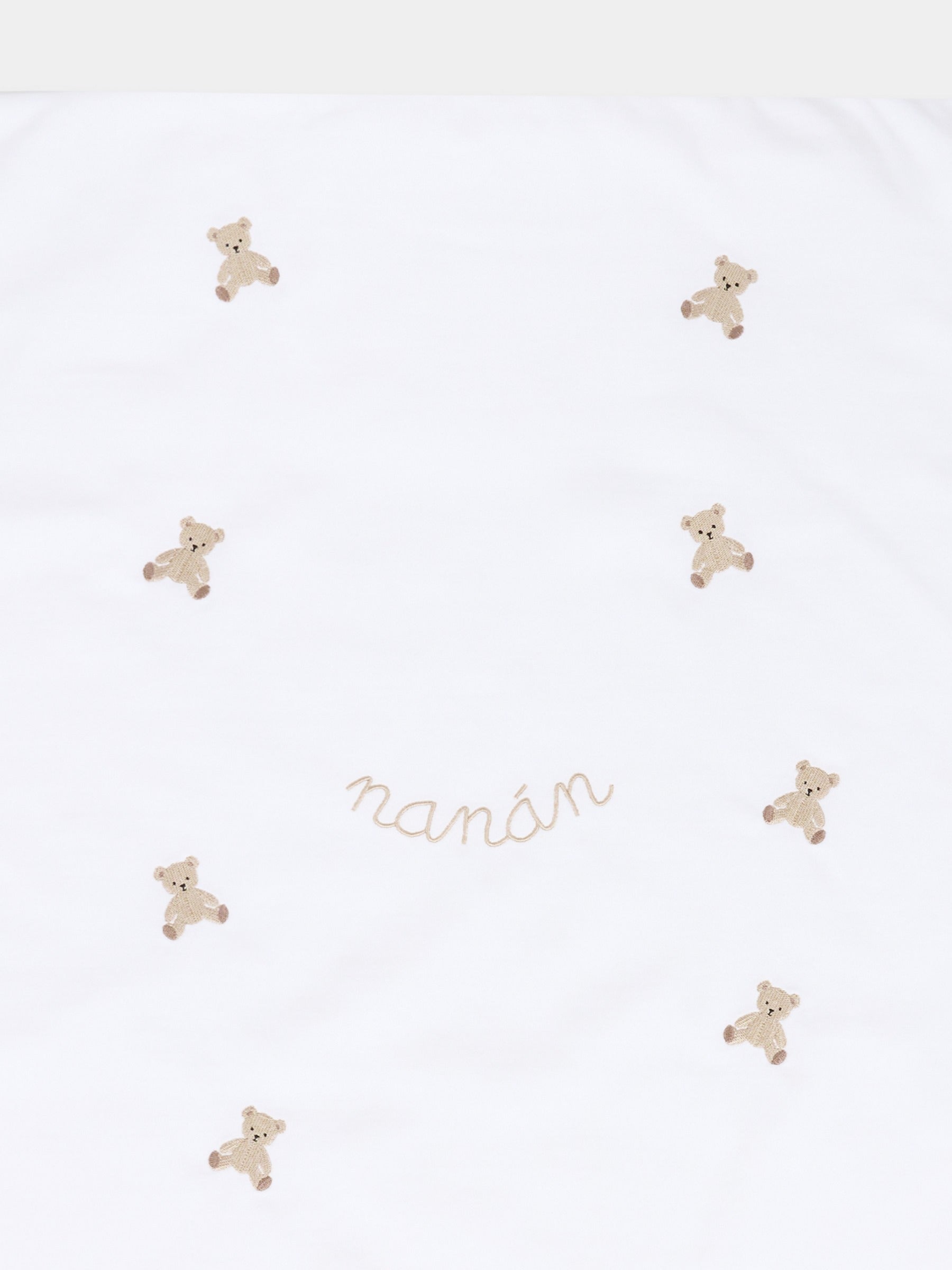 Coperta bianca per neonati con orsetti,Nanán,I25020B