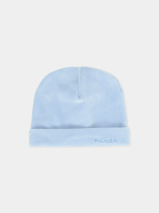 Cappello celeste per neonato con logo,Nanán,I25131A