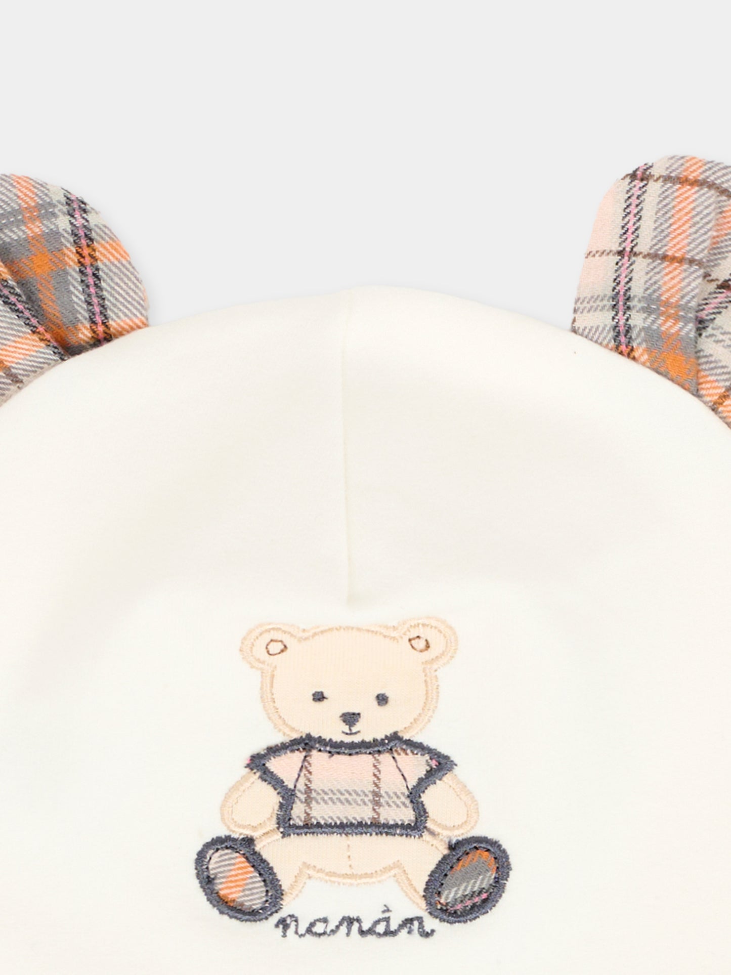 Cappello avorio per neonato con orsetto,Nanán,I25147B