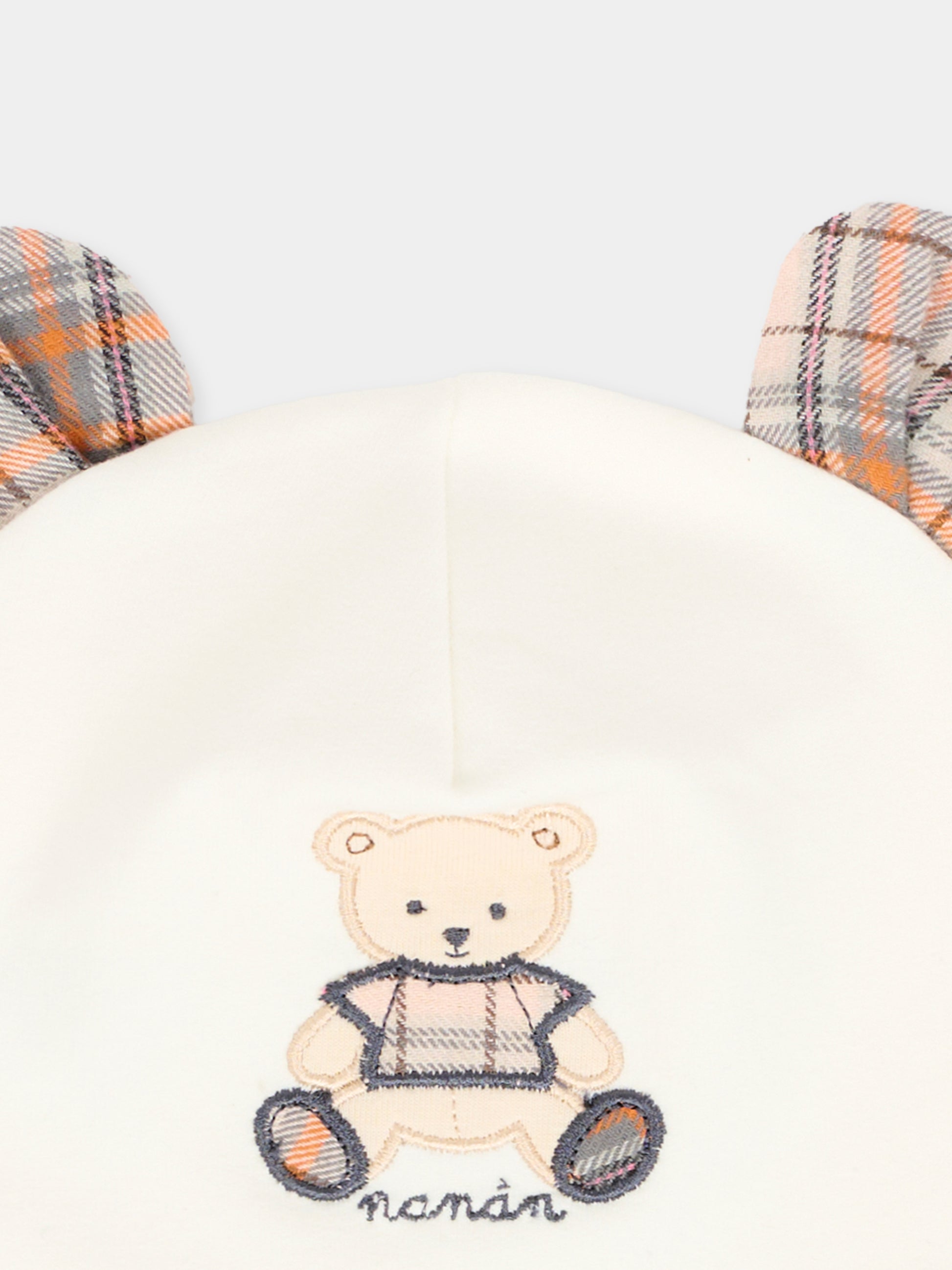 Cappello avorio per neonato con orsetto,Nanán,I25147B