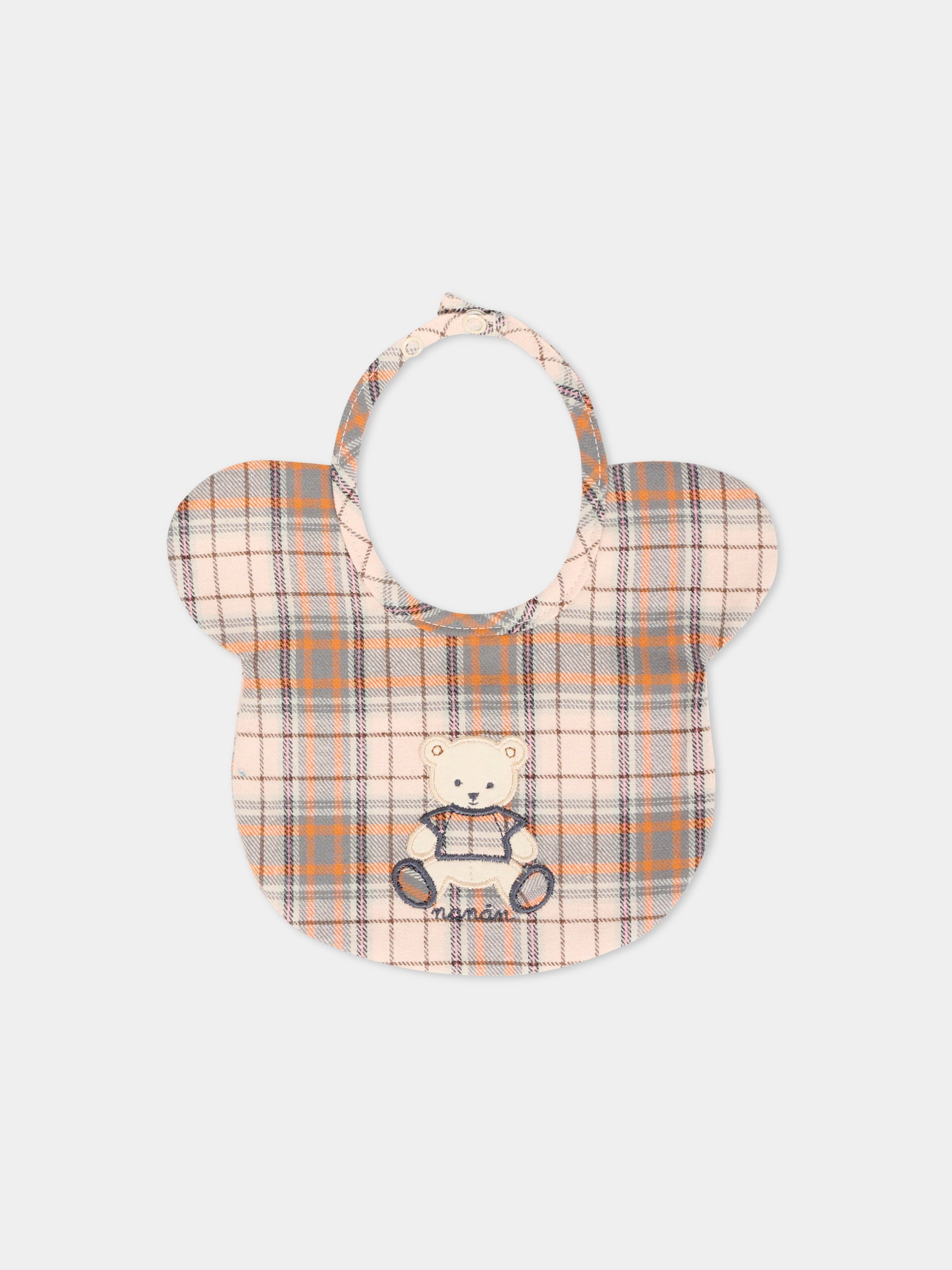 Bavaglino arancione per neonato con orsetto,Nanán,I25148AR