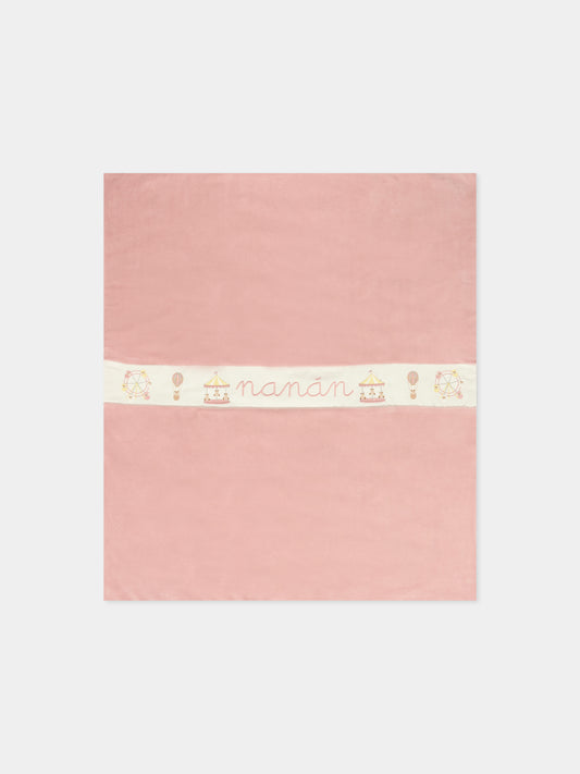 Coperta rosa per neonata con giostre,Nanán,I25436R