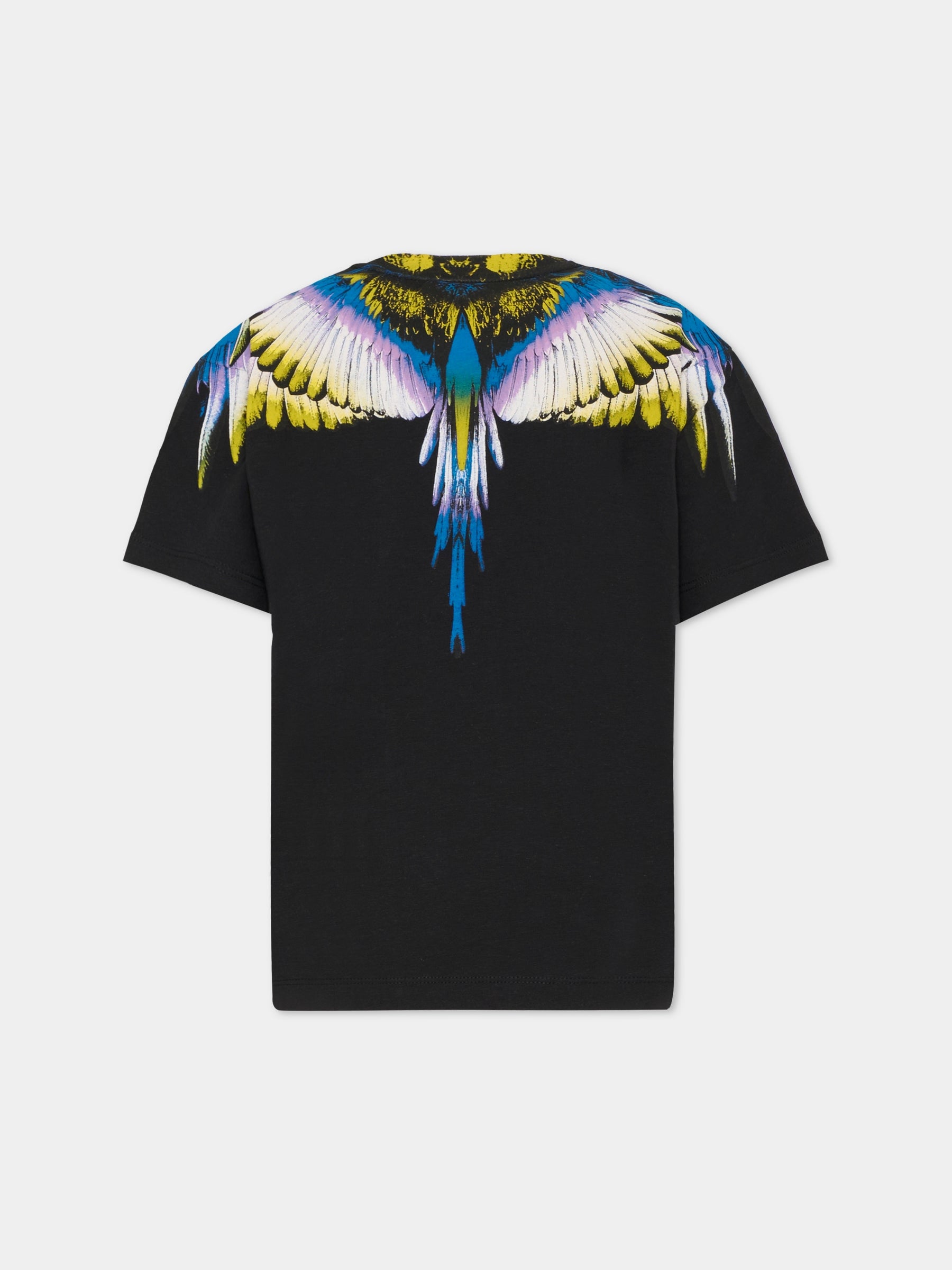 T-shirt nera per bambino con ali,County Of Milan Kids,F5CMJBTH064 110