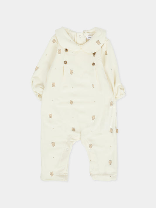 Tutina avorio per neonati con scoiattoli,Bamboom,1020 SQUIRREL PRINT