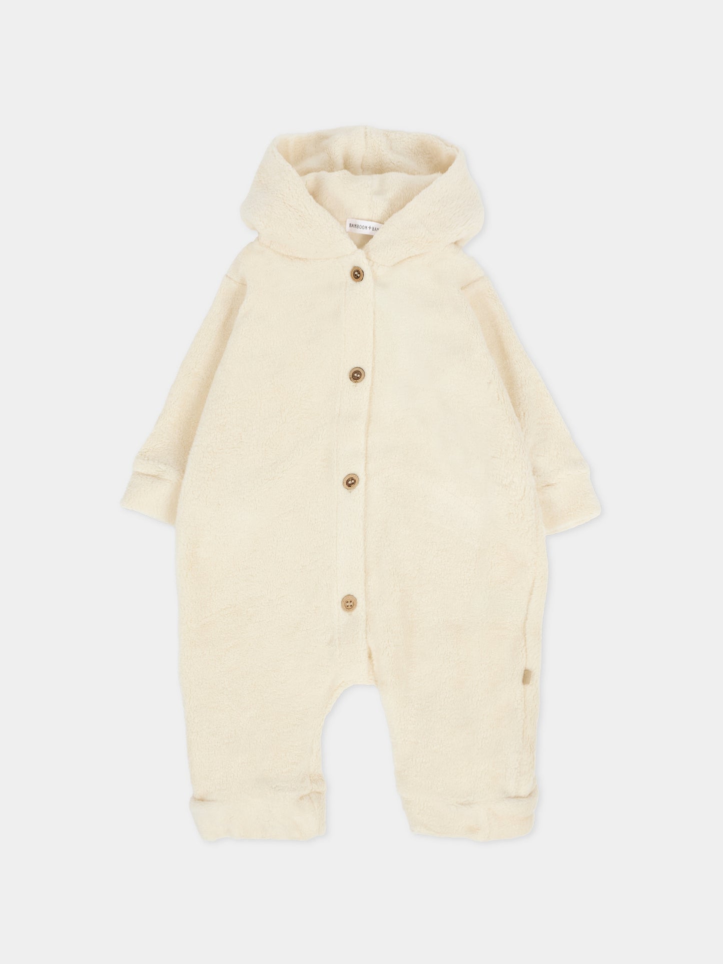 Tutina avorio per neonati con cappuccio,Bamboom,1066 WARM WHITE