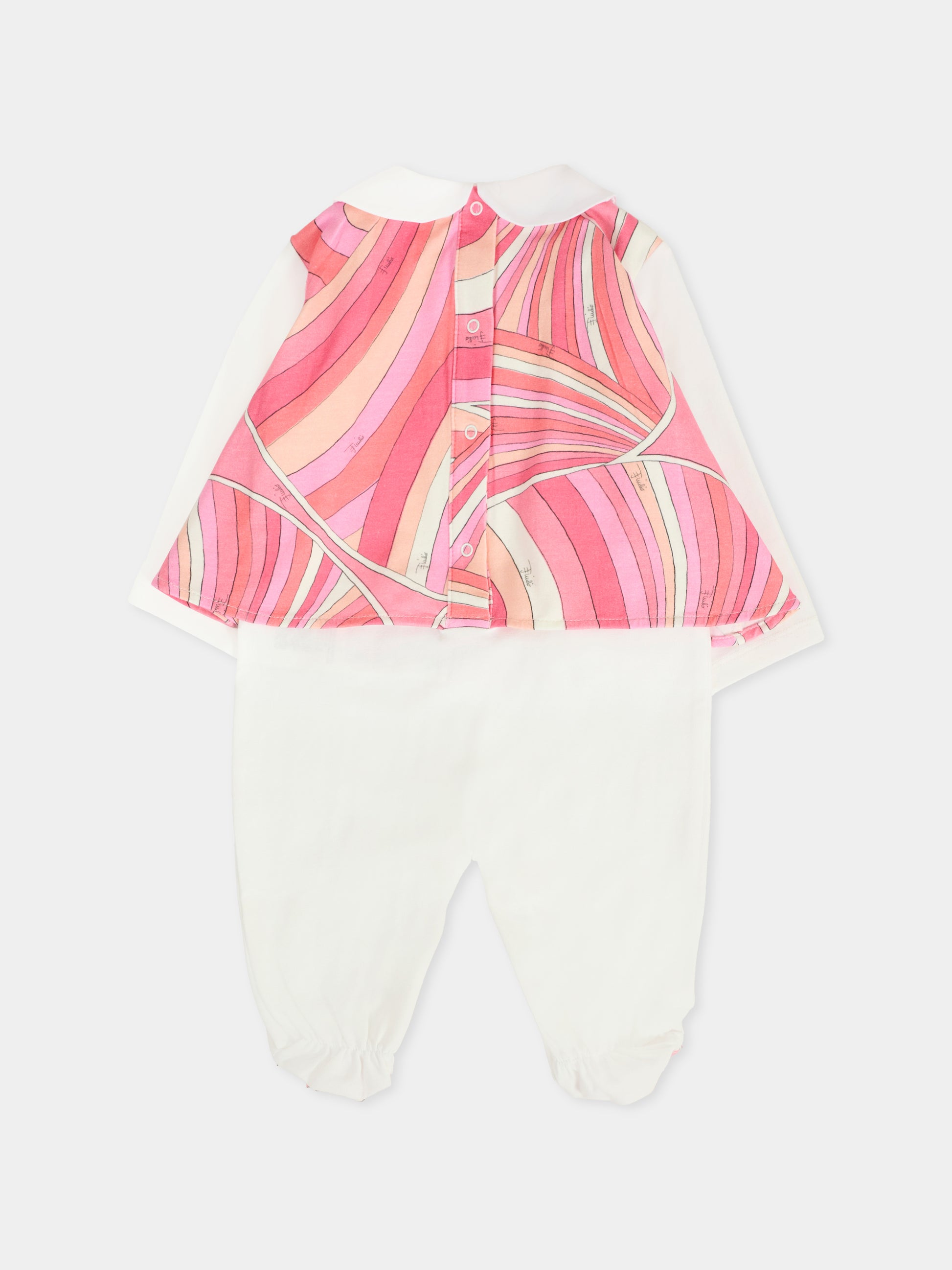 Set rosa per neonata con stampa marmo,Emilio Pucci Junior,PXB000 Z3346 109RS