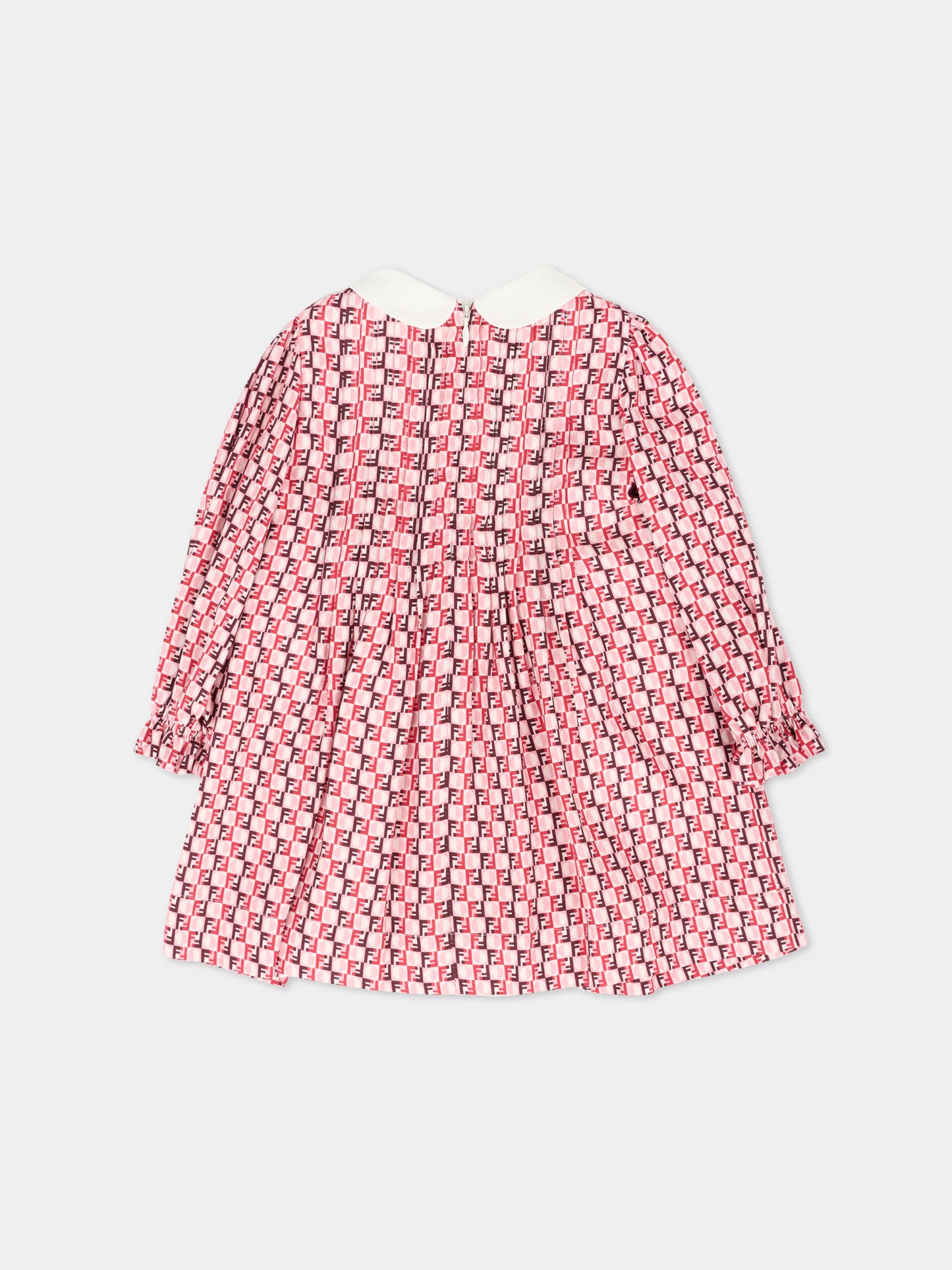 Vestito rosa per neonata con FF,Fendi Kids,BFB573 AYMG F1TKH