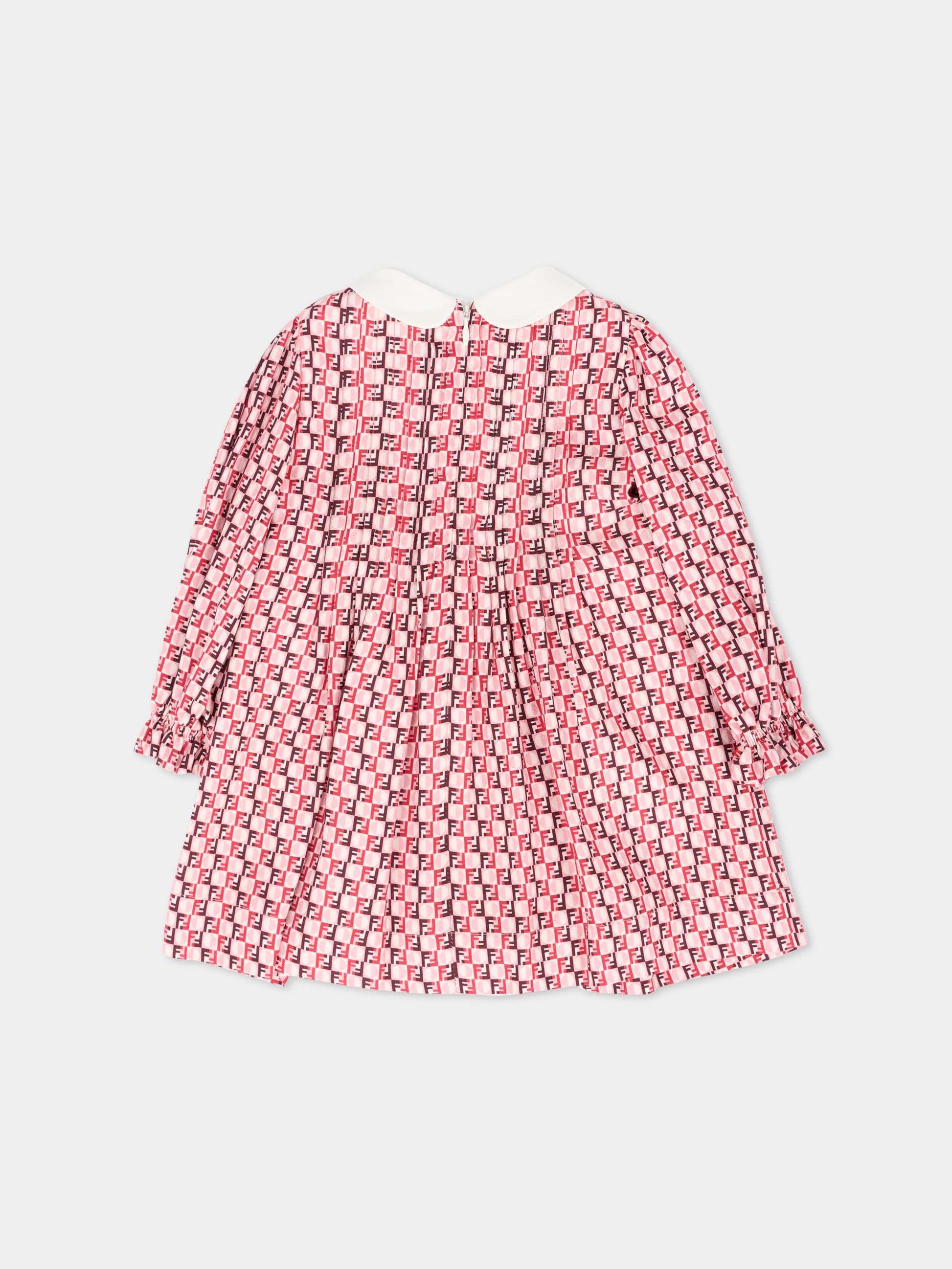 Vestito rosa per neonata con FF,Fendi Kids,BFB573 AYMG F1TKH