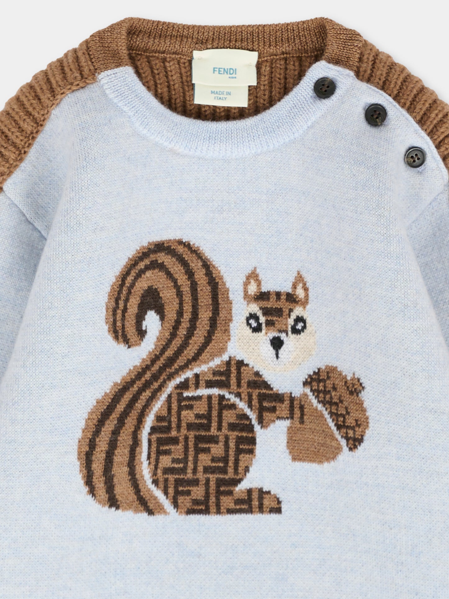 Maglione multicolor per neonati con scoiattolo,Fendi Kids,BUG205 AYMK F1TKE