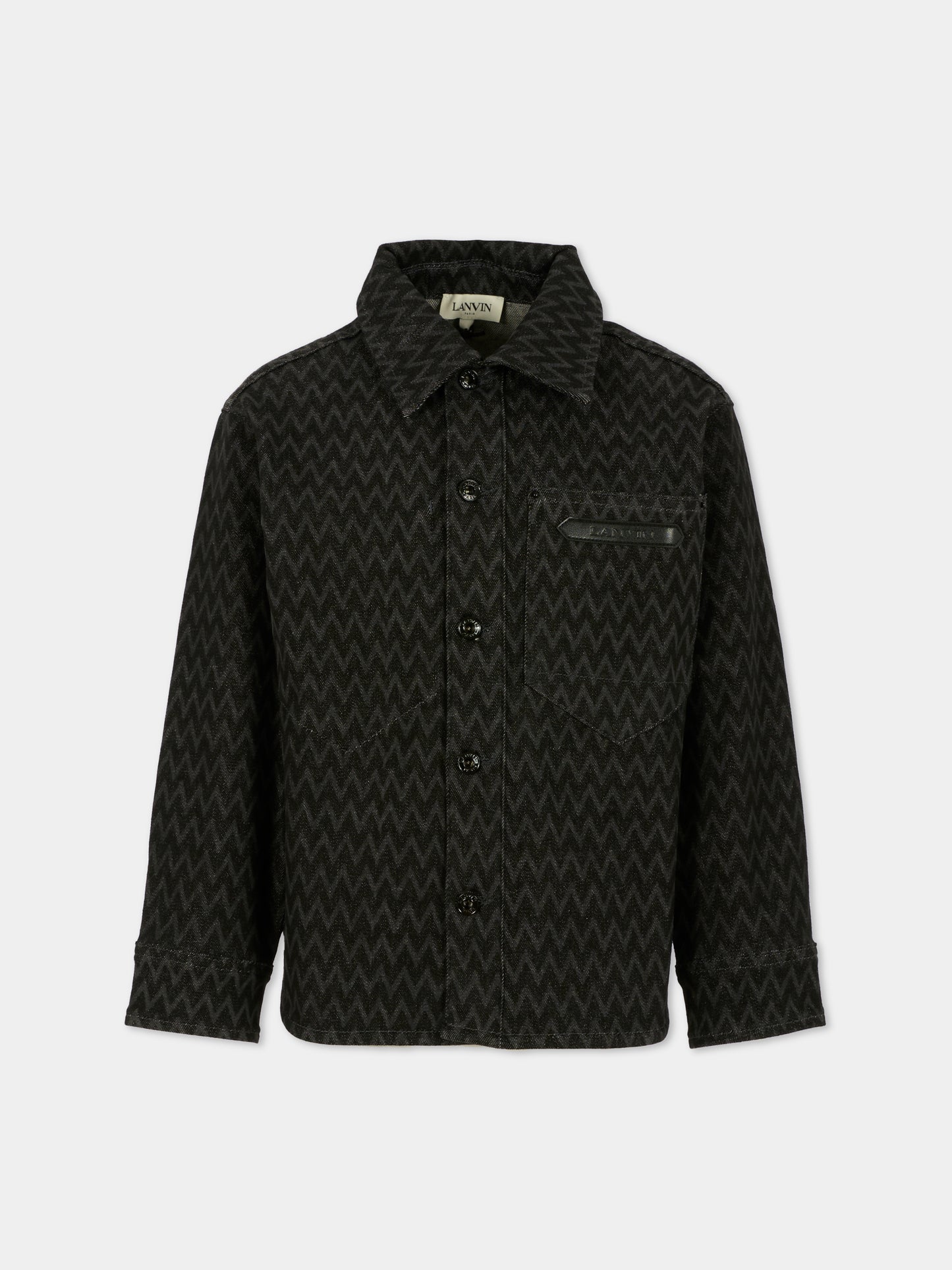 Camicia denim per bambino con logo ricamato,Lanvin Petite,N30290 Z11