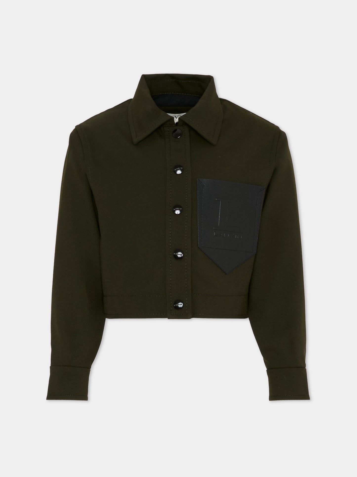 Camicia crop verde per bambina con logo,Lanvin Petite,N30258 U60