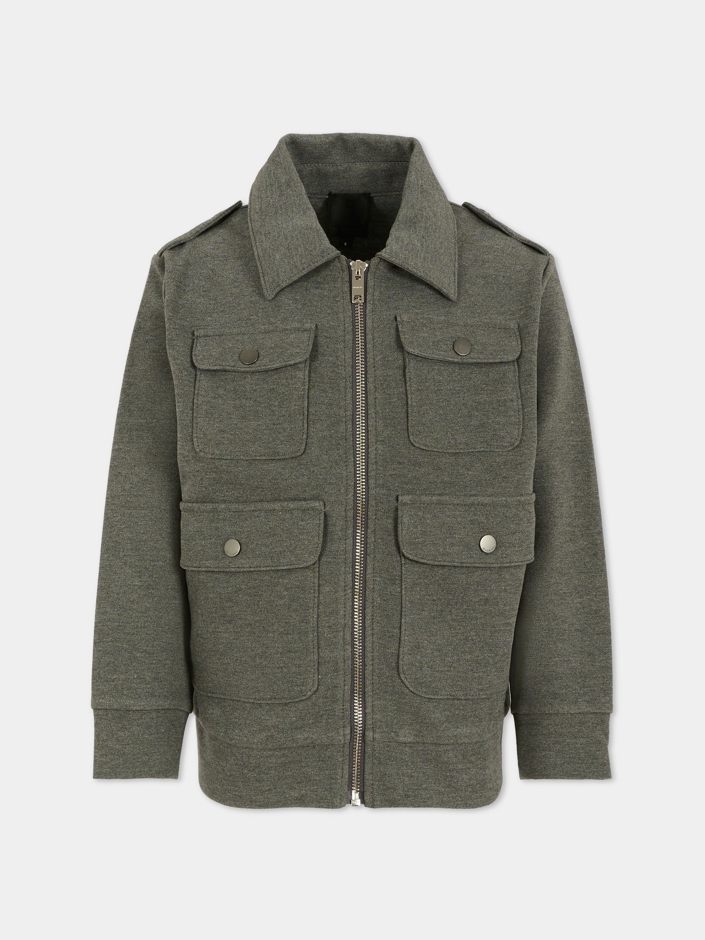 Giacca grigia per bambino con patch,Givenchy Kids,H30950 A83