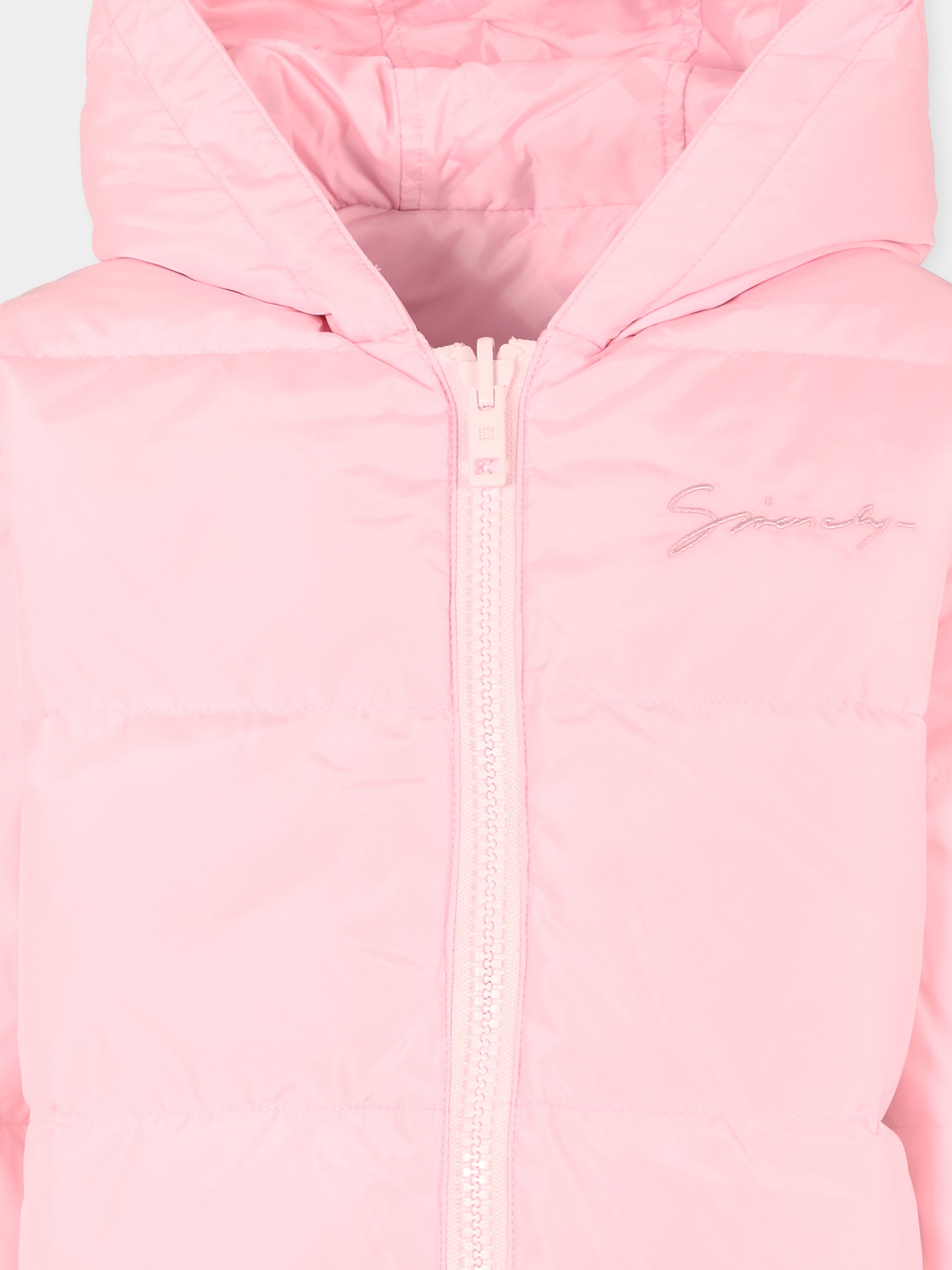 Piumino reversibile rosa per bambina con motivo 4G,Givenchy Kids,H30931 46N