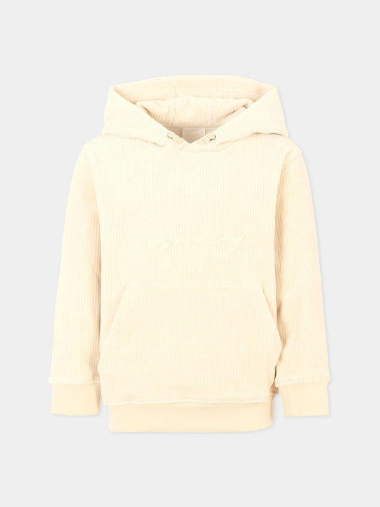 Felpa avorio per bambina con logo,Givenchy Kids,H30940 184