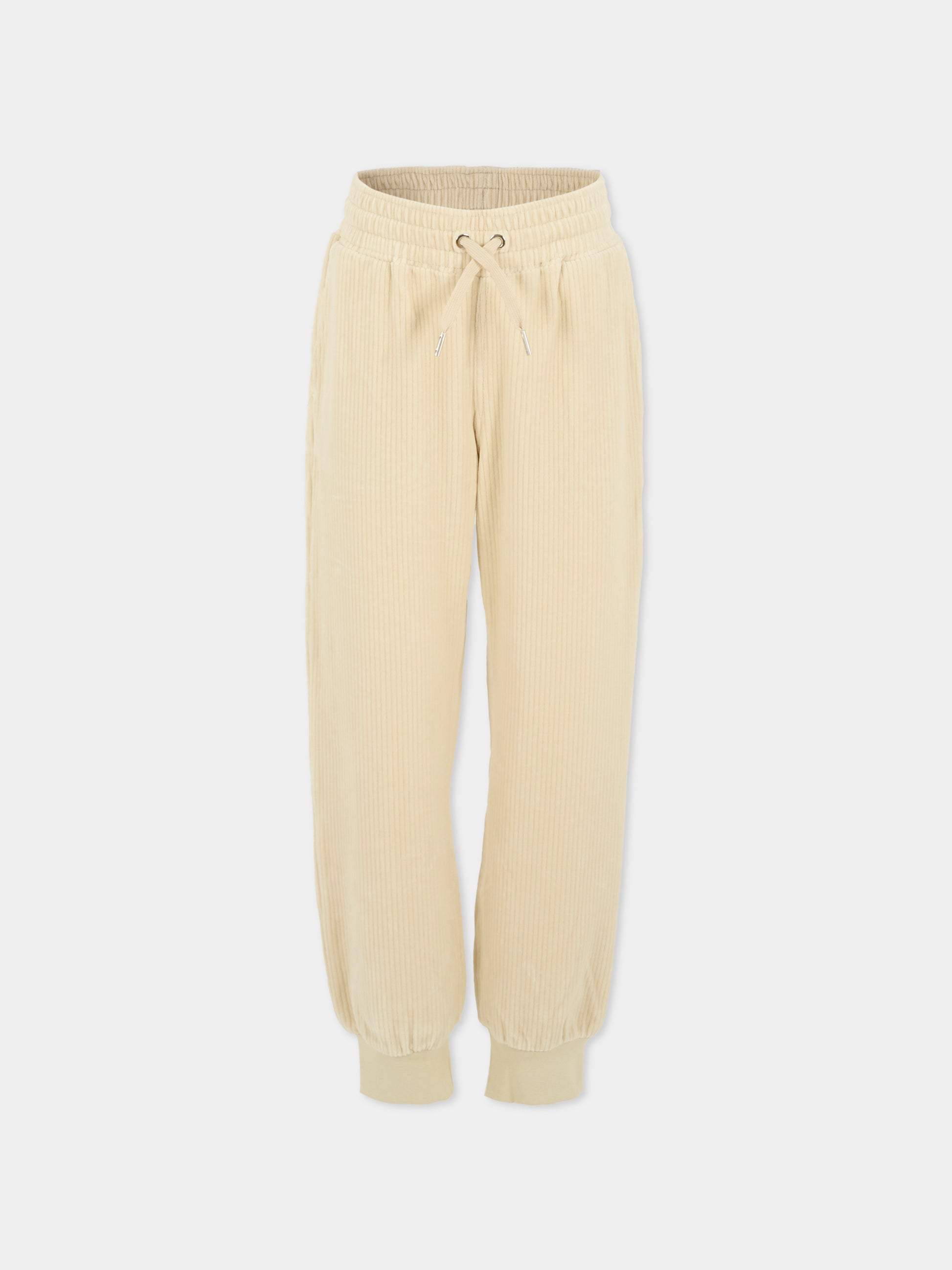 Pantaloni avorio per bambina con logo,Givenchy Kids,H30924 184