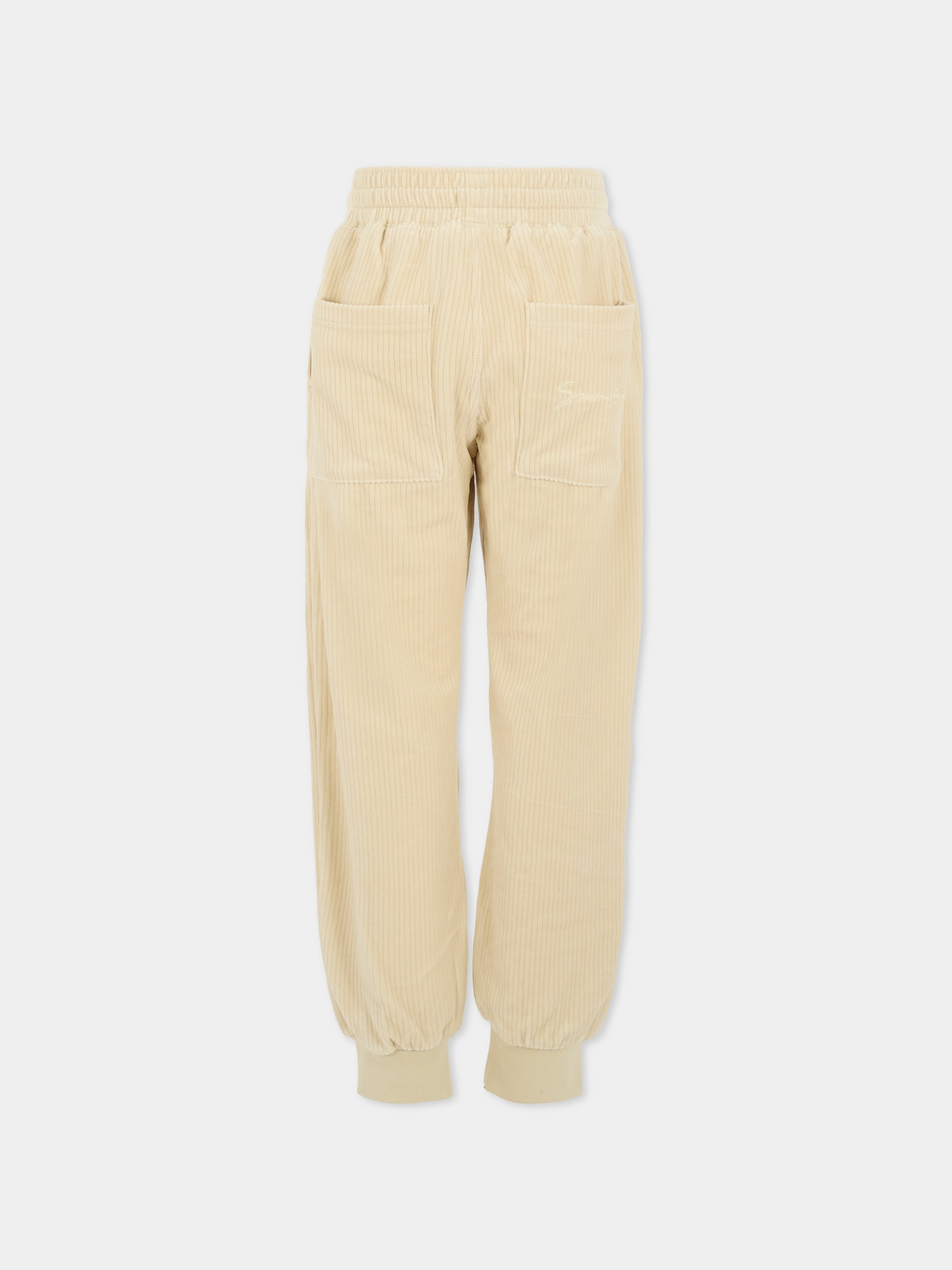 Pantaloni avorio per bambina con logo,Givenchy Kids,H30924 184