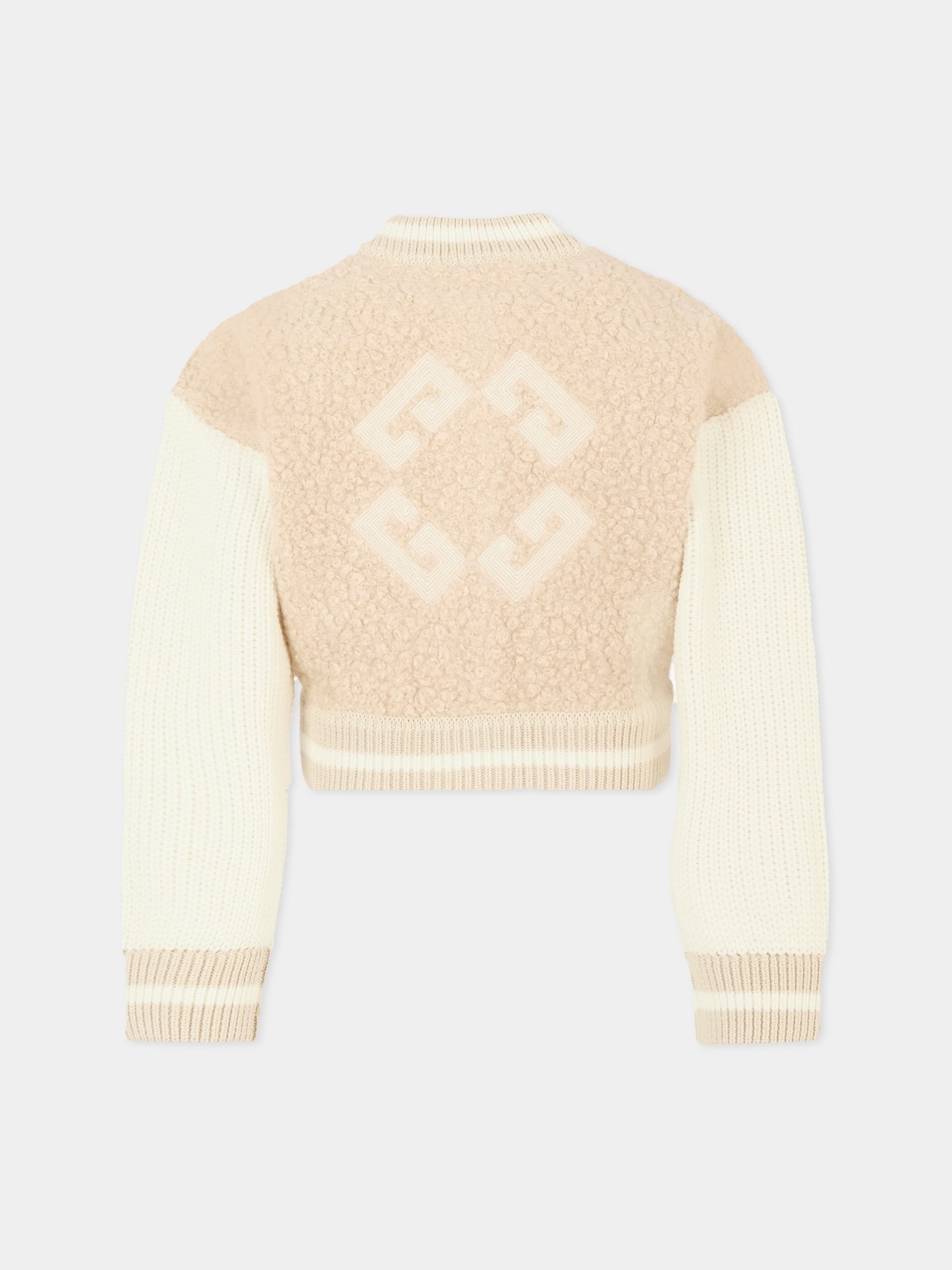 Bomber beige per bambina con logo,Givenchy Kids,H30994 184