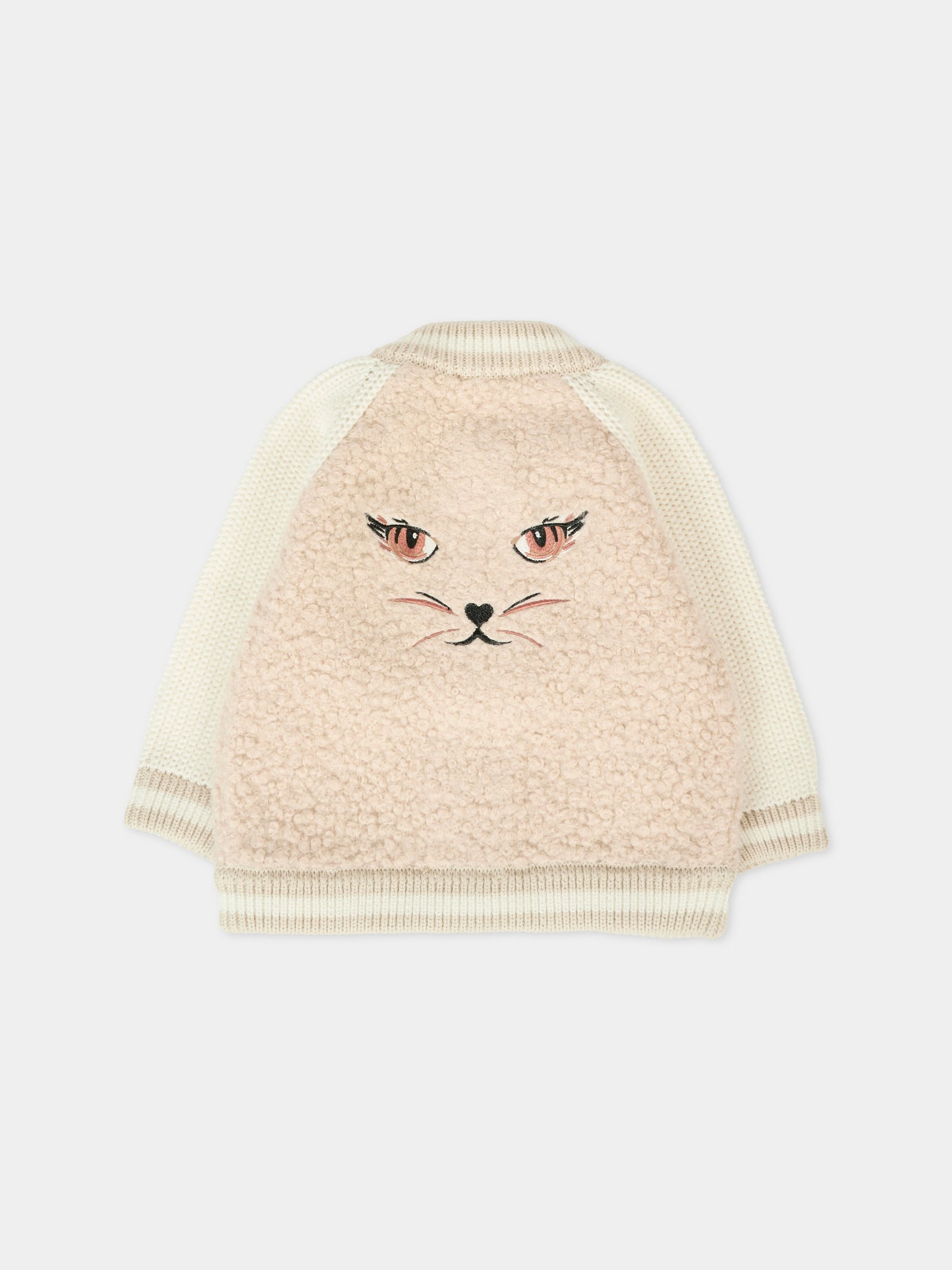 Bomber beige per neonata con logo,Givenchy Kids,H31022 184