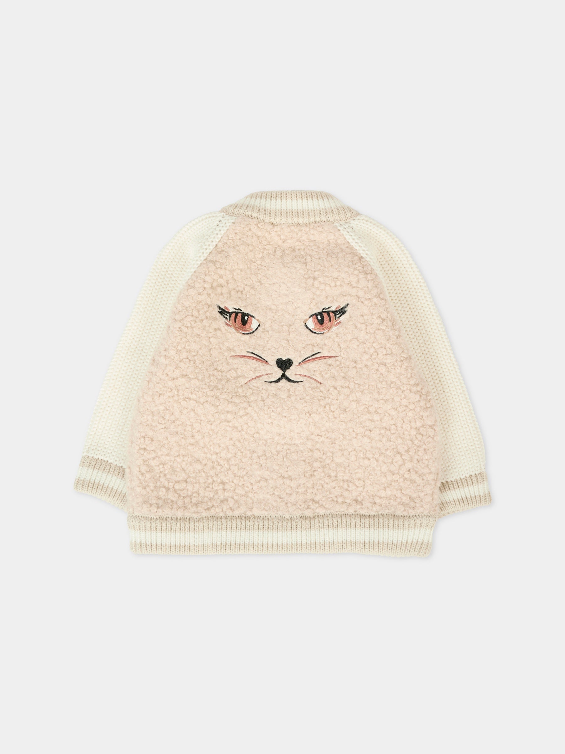 Bomber beige per neonata con logo,Givenchy Kids,H31022 184