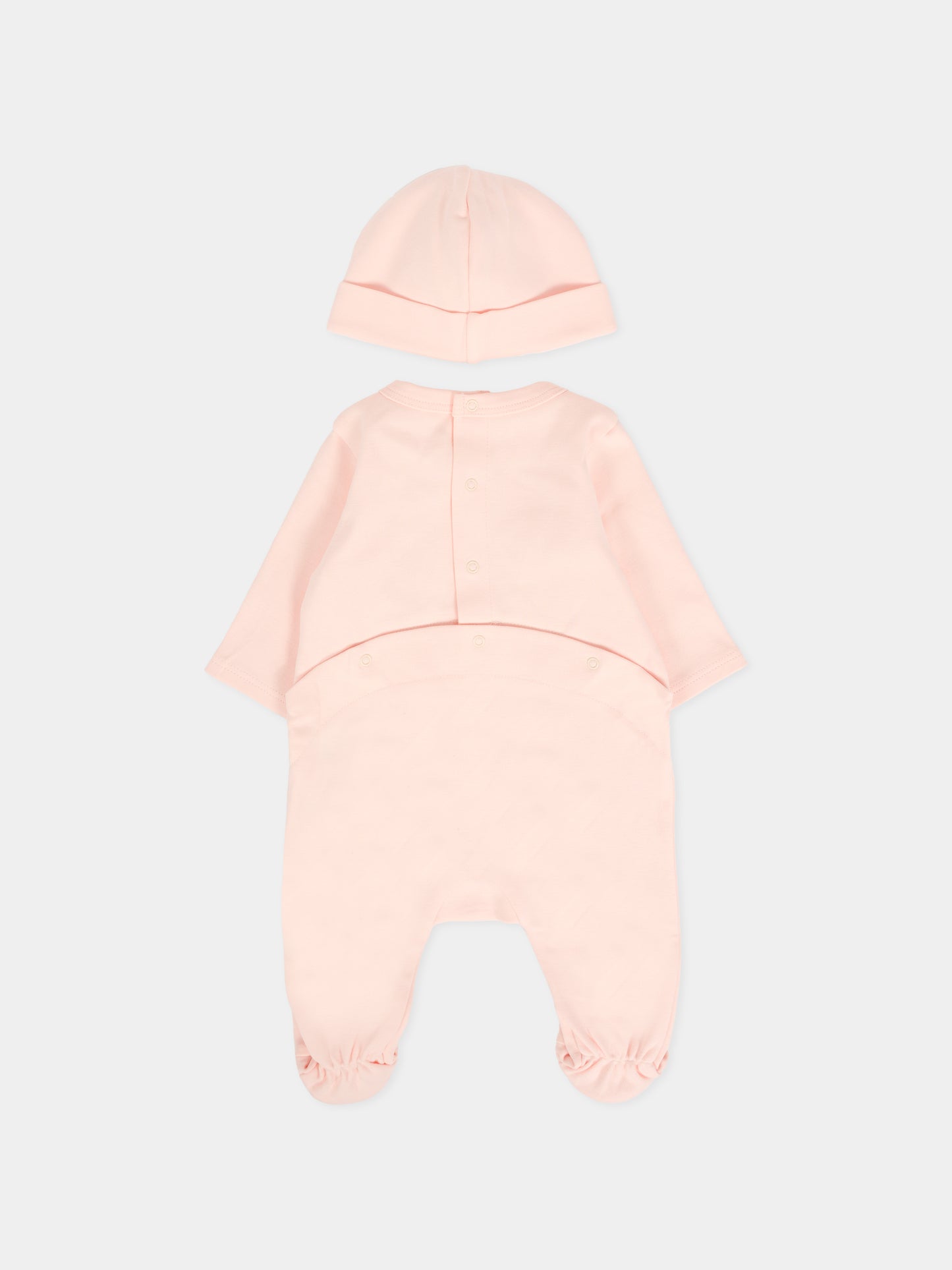 Set tutina rosa per neonata con motivo floreale,Chloé Kids,C20774 45Q