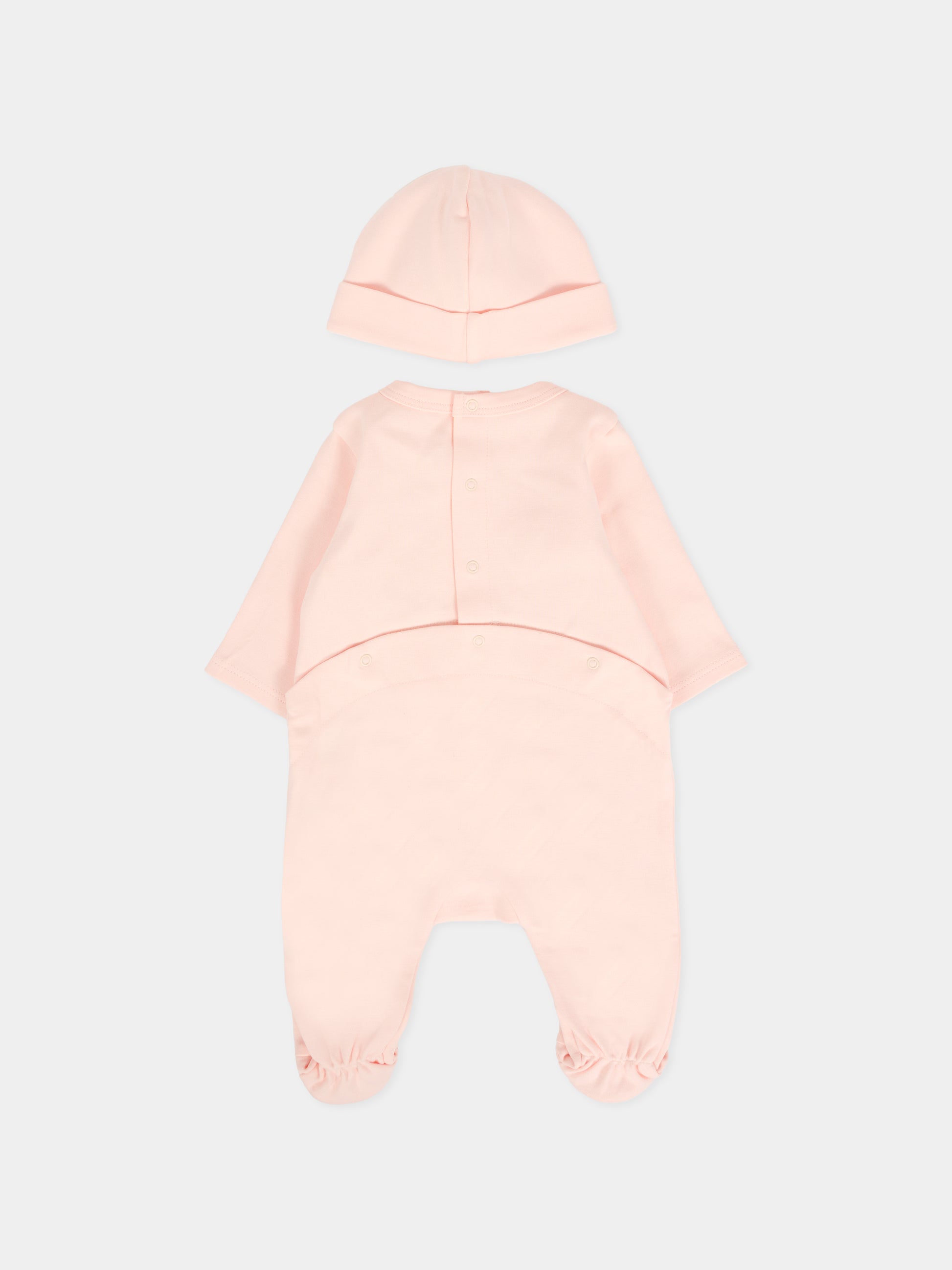 Set tutina rosa per neonata con motivo floreale,Chloé Kids,C20774 45Q