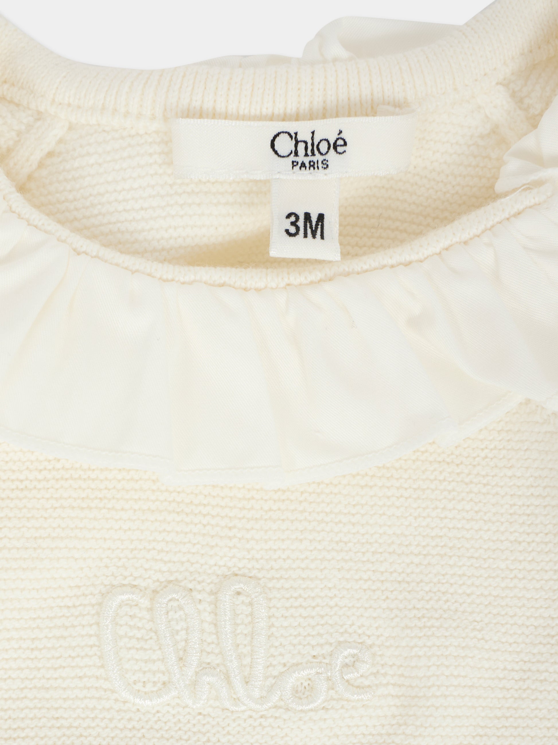 Completo nascita avorio per neonata con logo,Chloé Kids,C20778 117